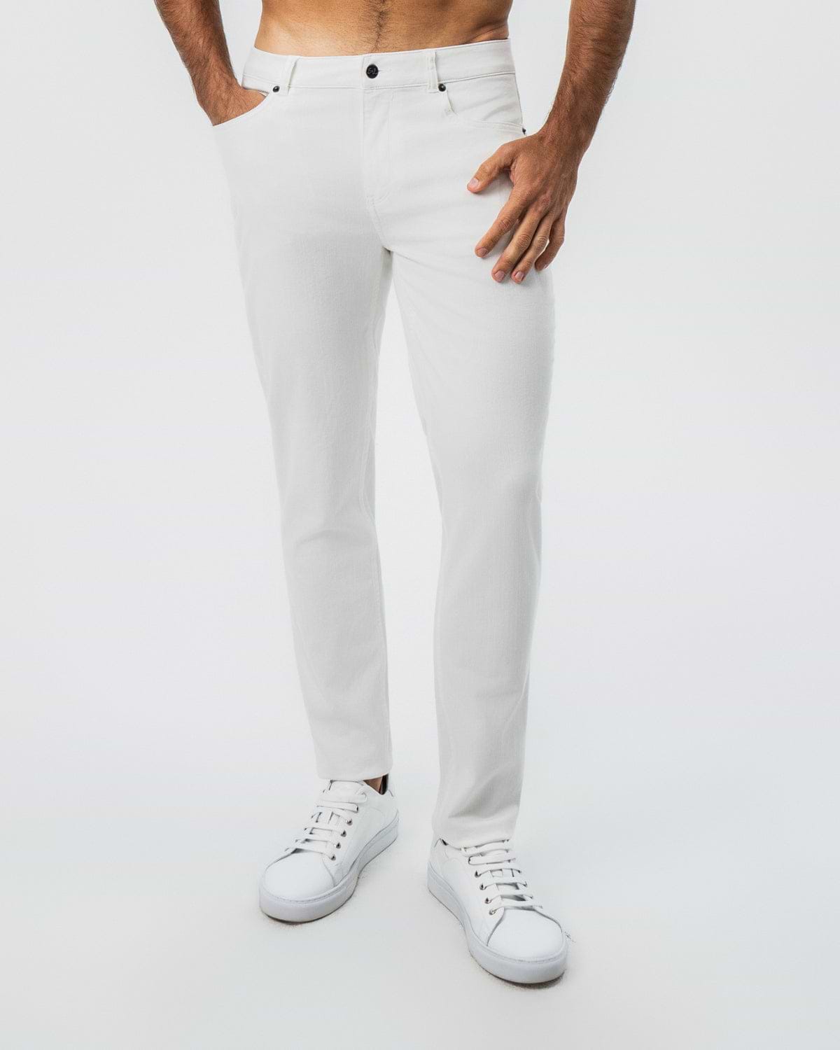 Performance Cotton Twill 5 Pocket Pant - White
