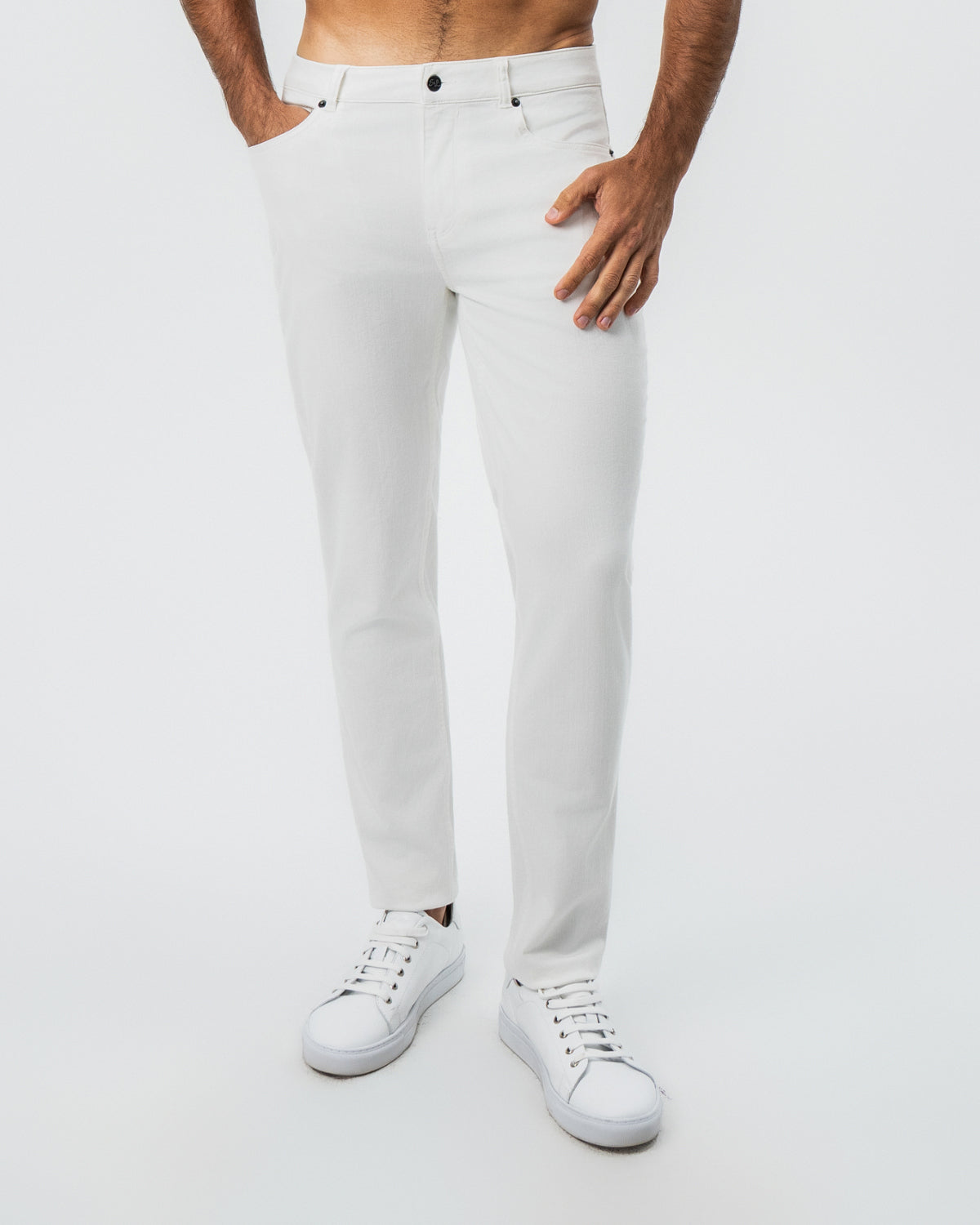 Performance Cotton Twill 5 Pocket Pant - White