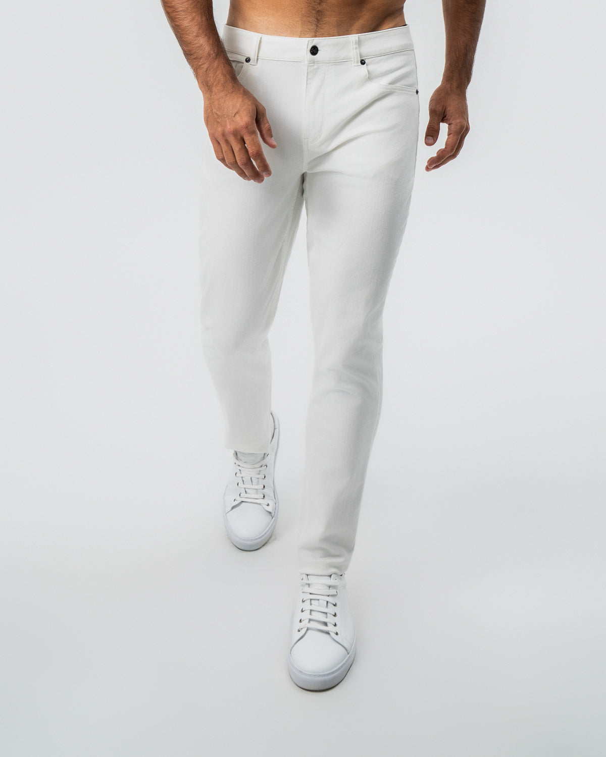 Performance Cotton Twill 5 Pocket Pant - White