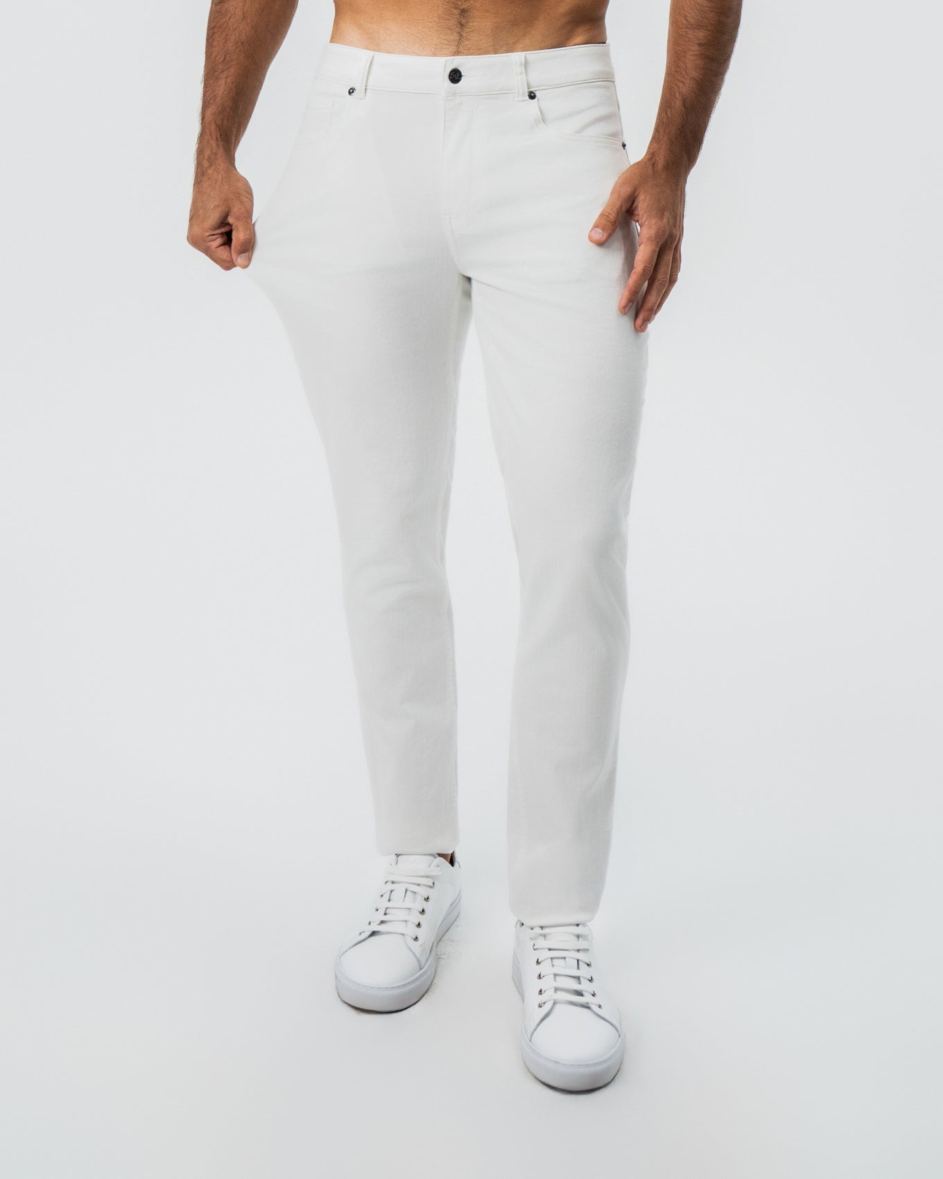 Performance Cotton Twill 5 Pocket Pant - White