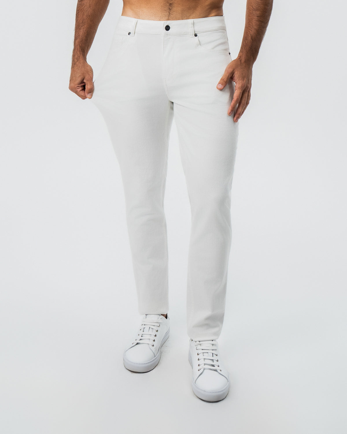 Performance Cotton Twill 5 Pocket Pant - White