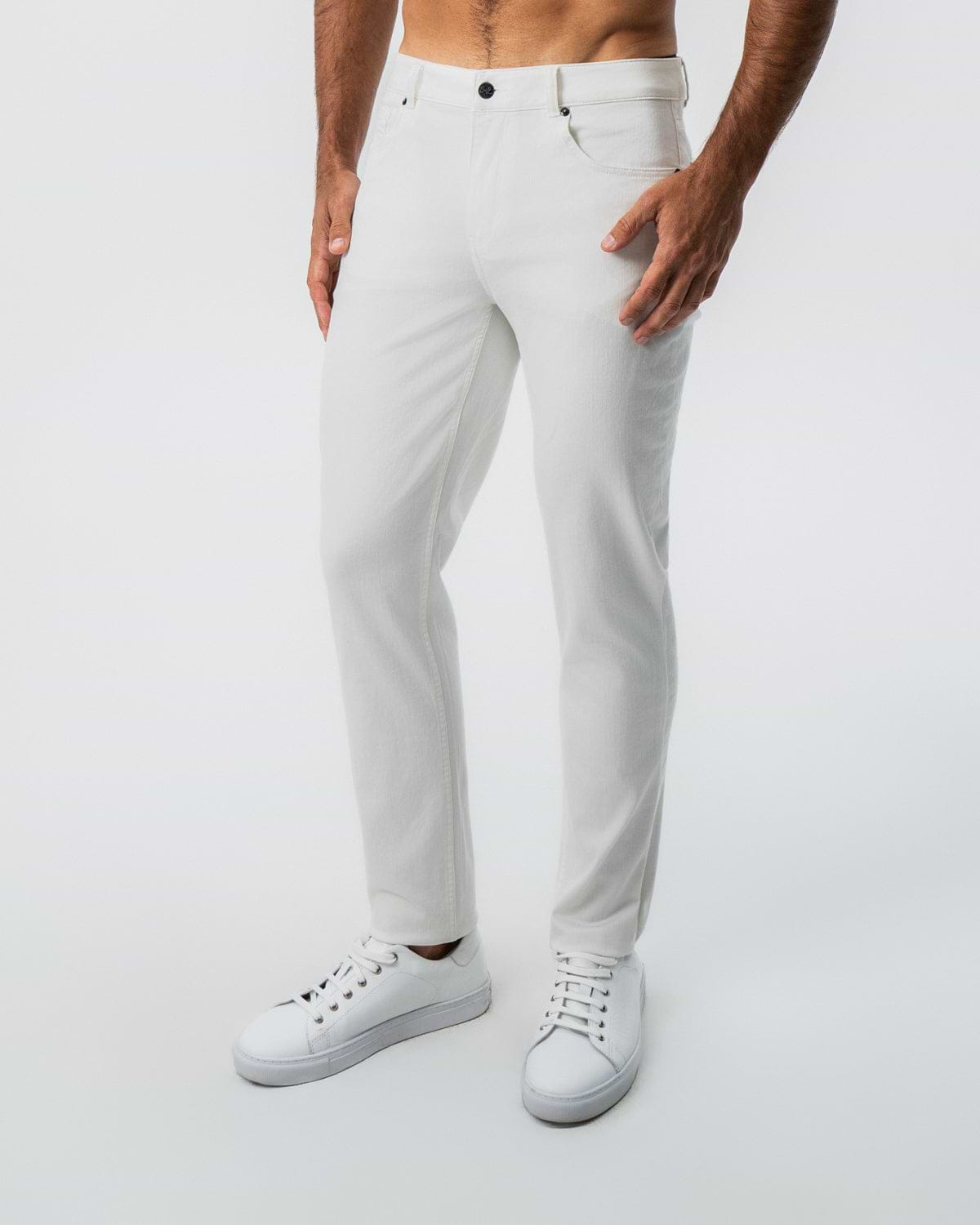 Performance Cotton Twill 5 Pocket Pant - White