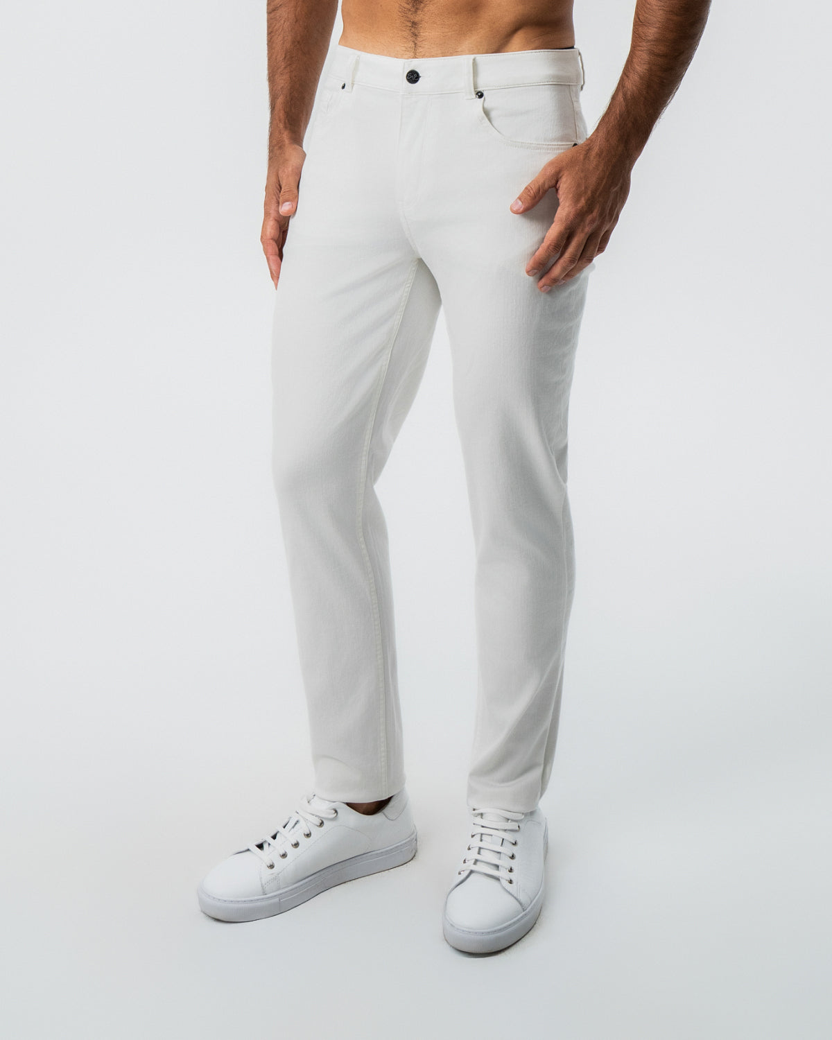 Performance Cotton Twill 5 Pocket Pant - White