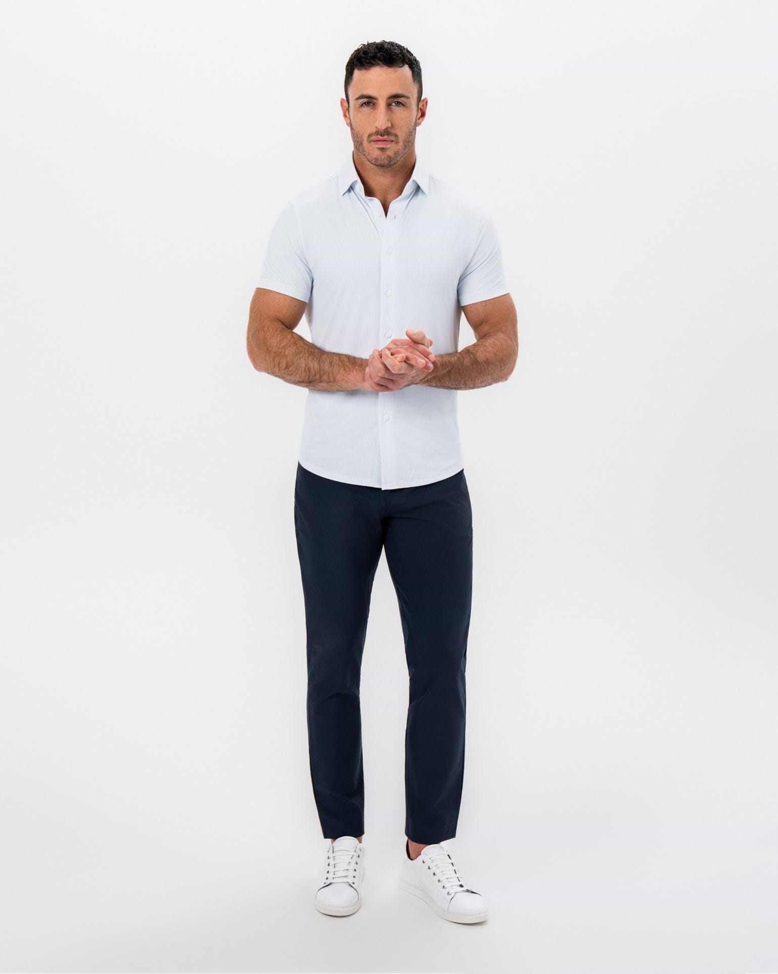 "The Rio" Light Blue Pinstripe