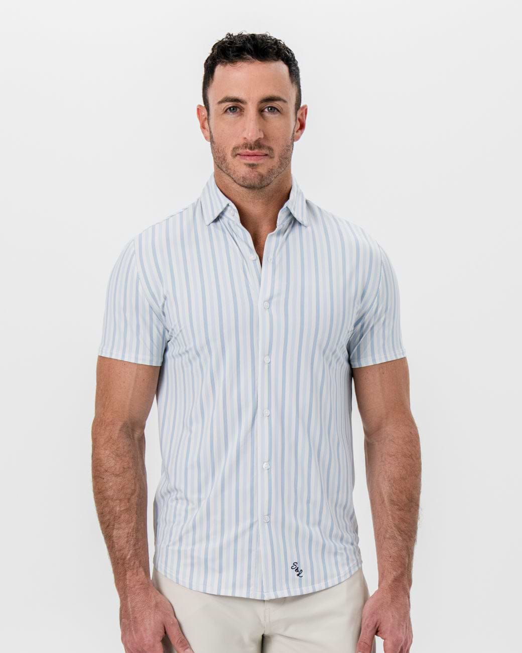 "The Riptide" Light Blue Coastal Stripe