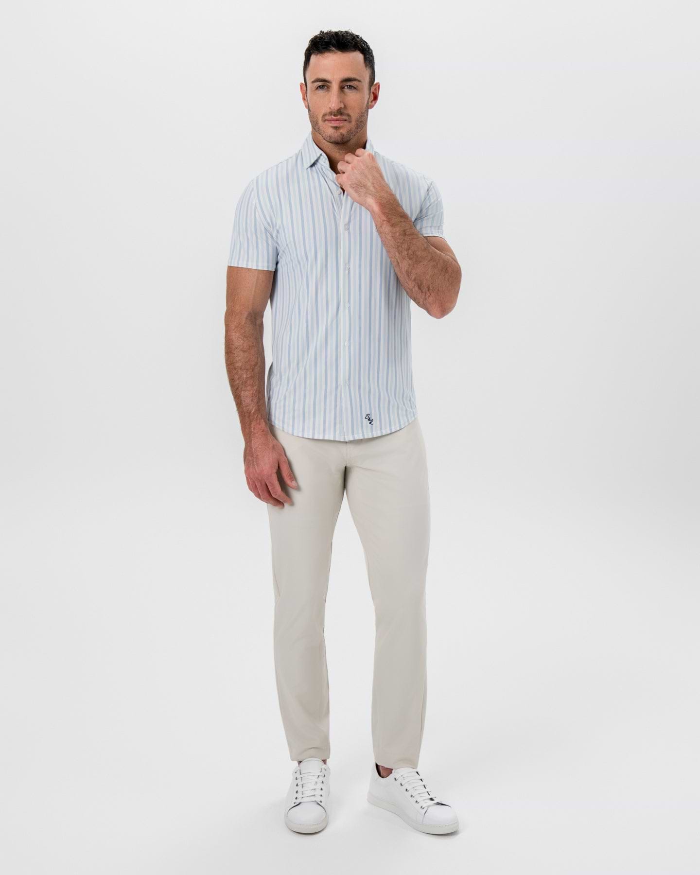 "The Riptide" Light Blue Coastal Stripe