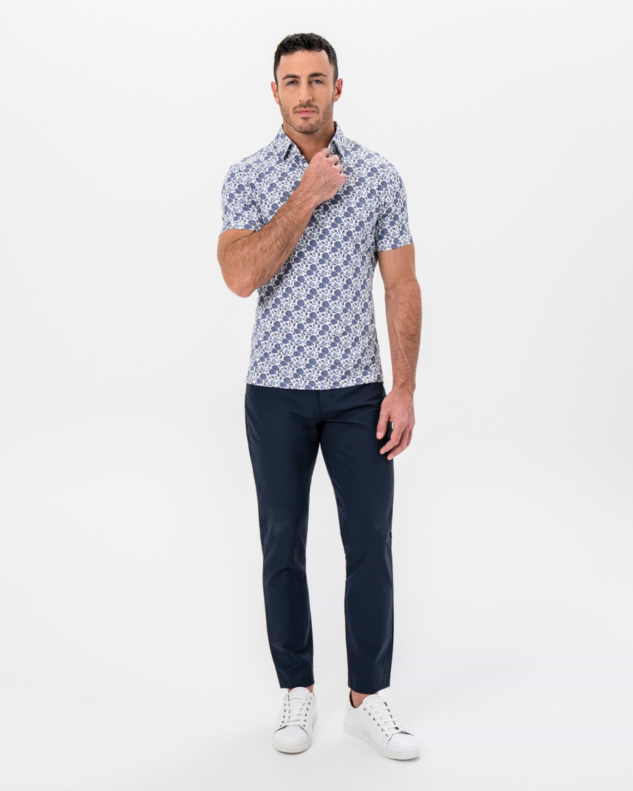 "The Steel" Blue Floral Print