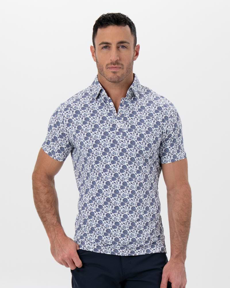 "The Steel" Blue Floral Print