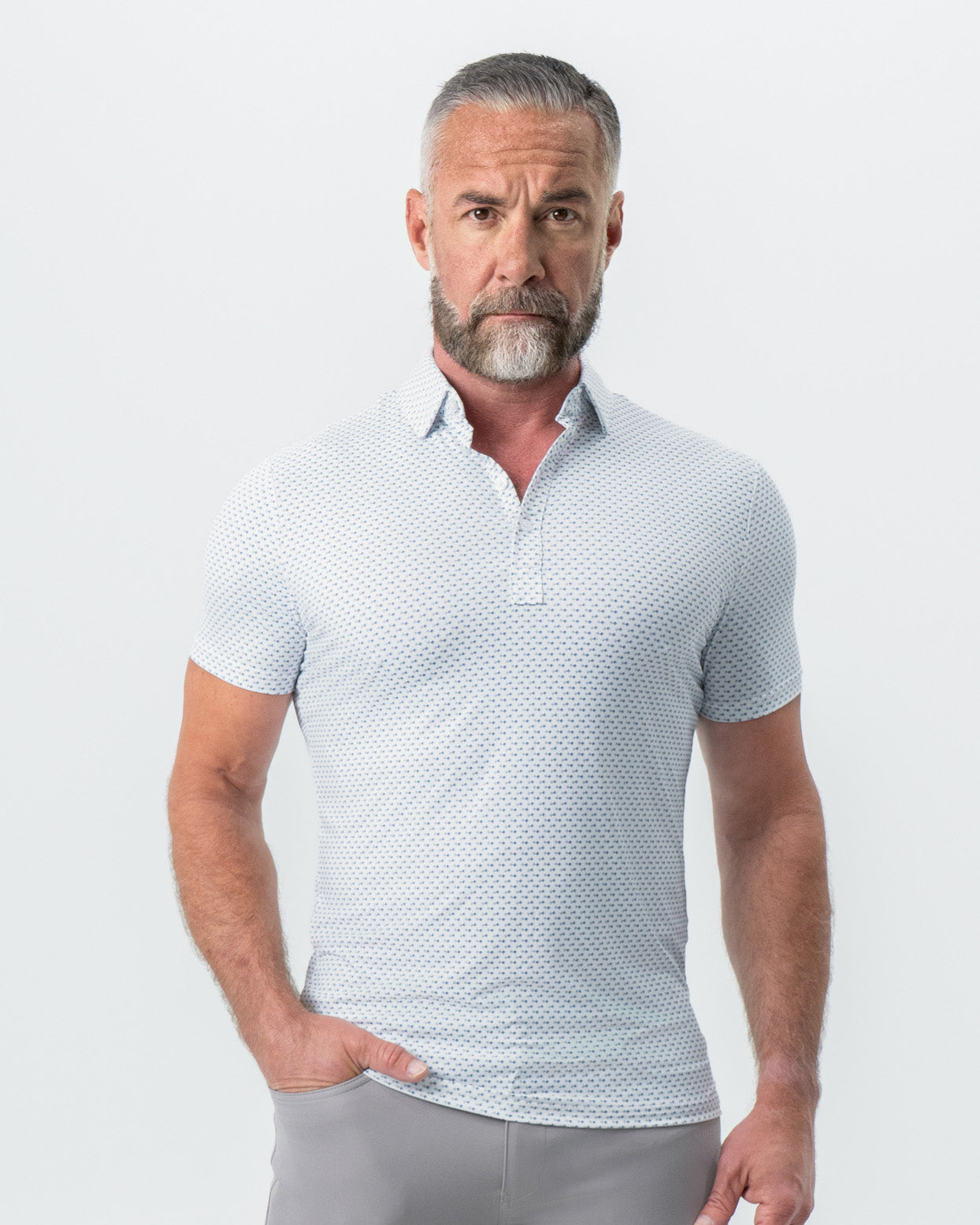 "The Archie" Geo Double Royal Blue & White Square