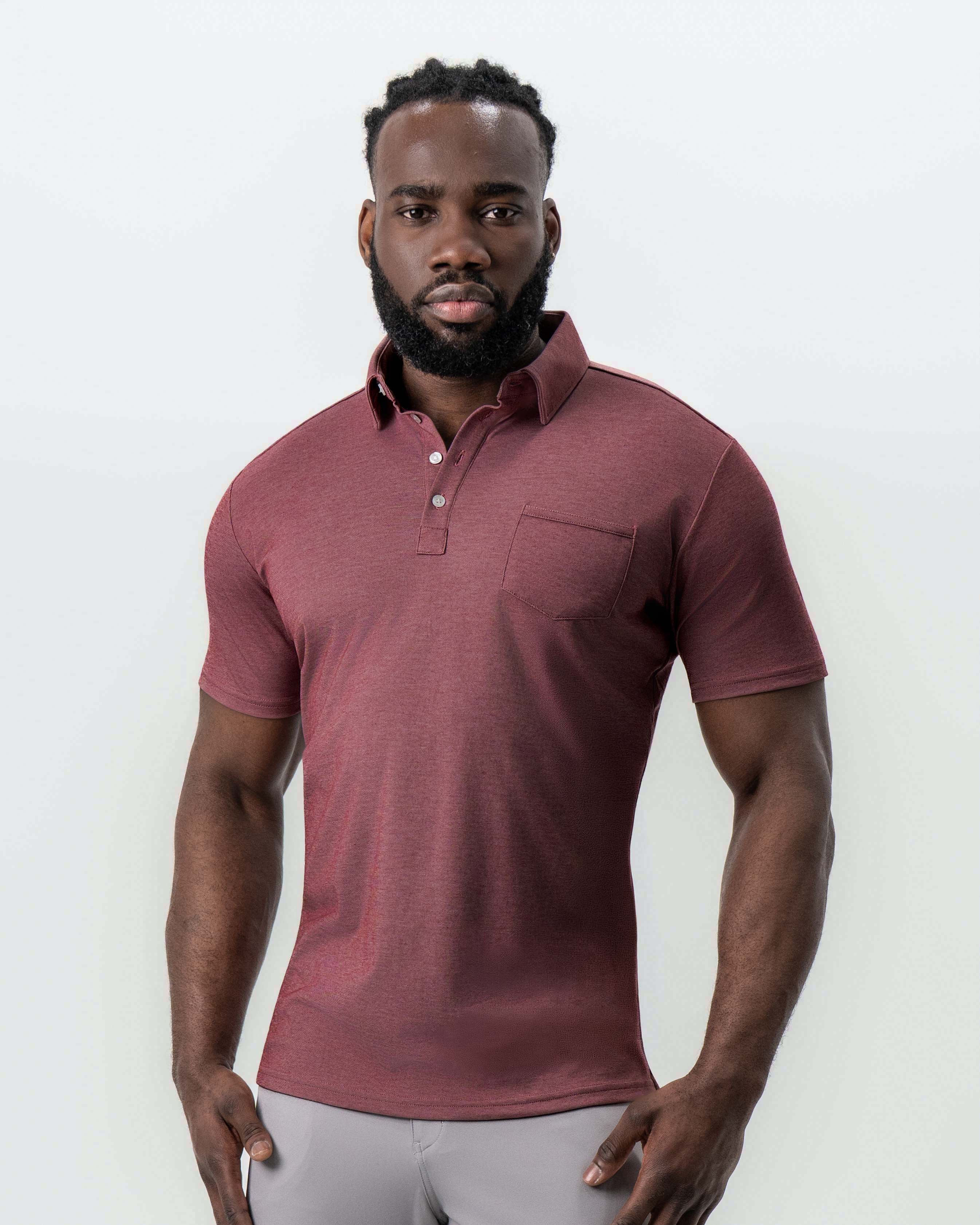 "The Avery" Maroon Pique Polo