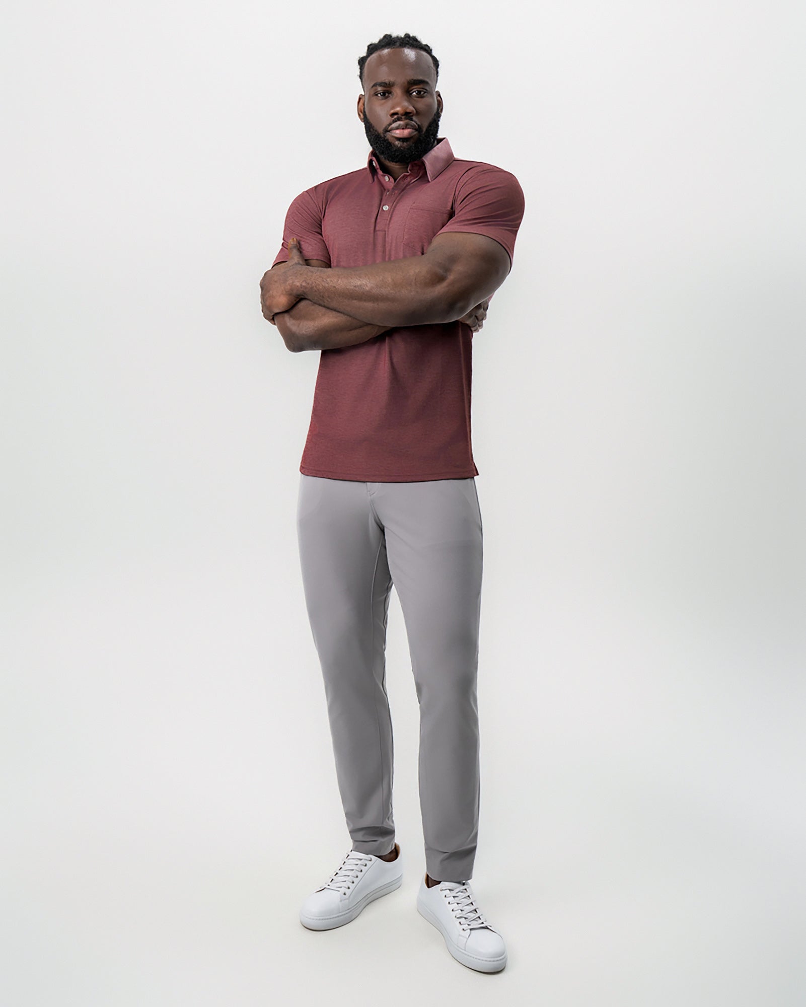 "The Avery" Maroon Pique Polo