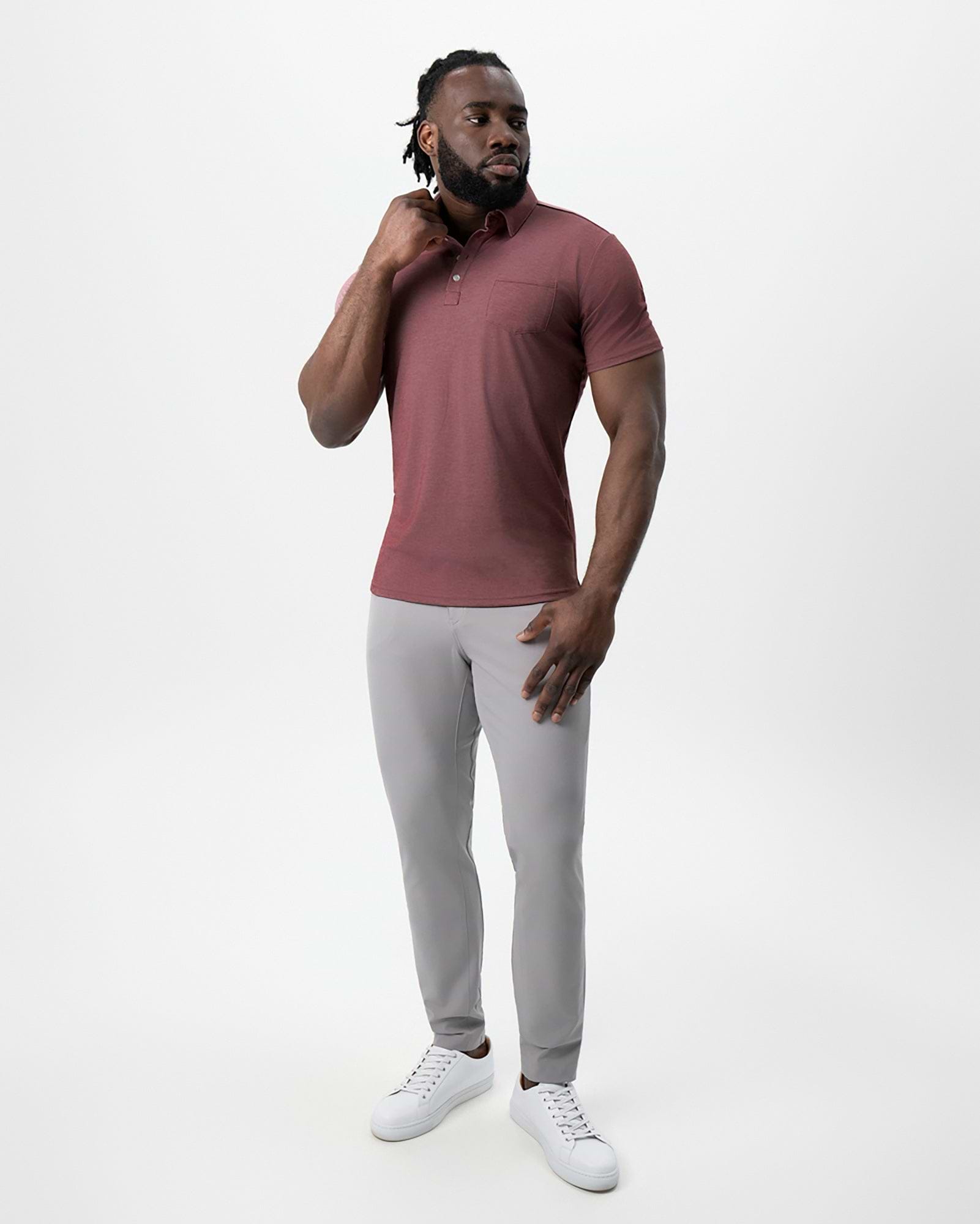 "The Avery" Maroon Pique Polo