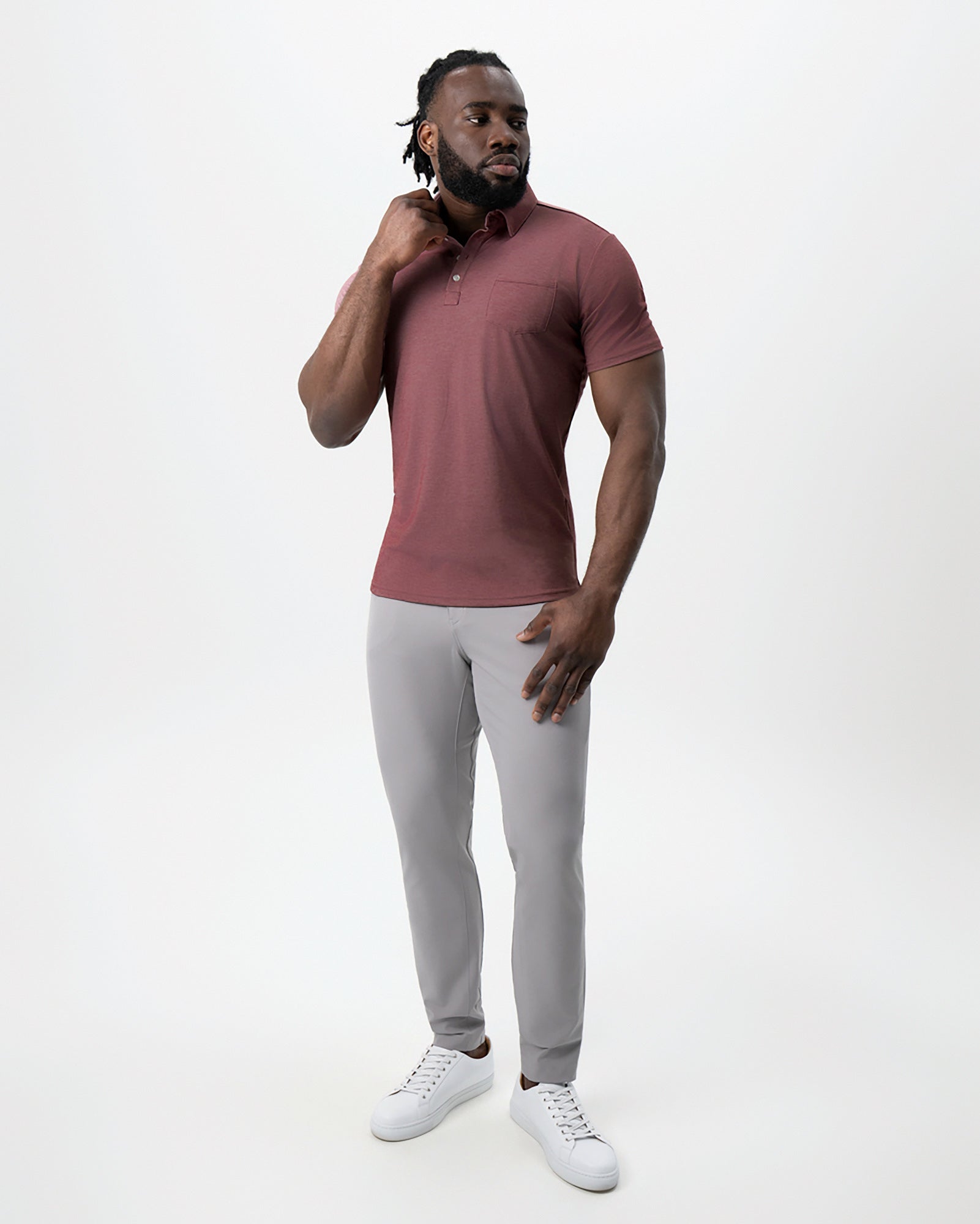 "The Avery" Maroon Pique Polo