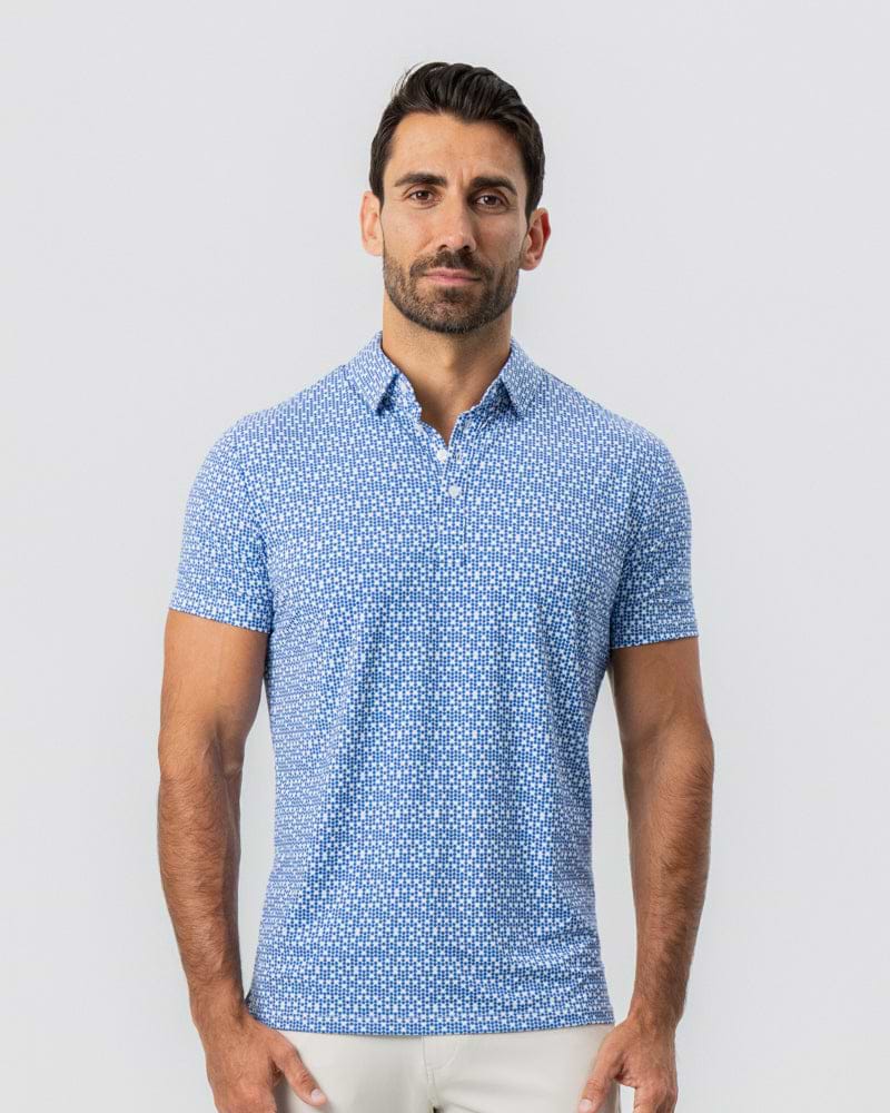 "The Beckham" Geo Royal Blue & White Double Circle