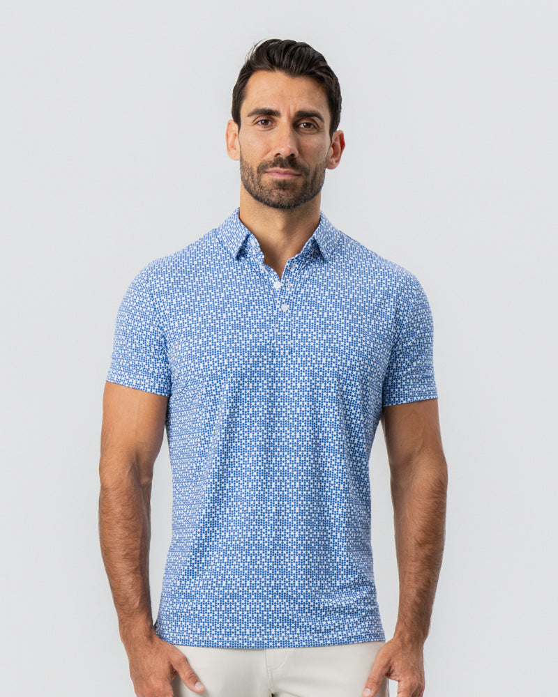 "The Beckham" Geo Royal Blue & White Double Circle