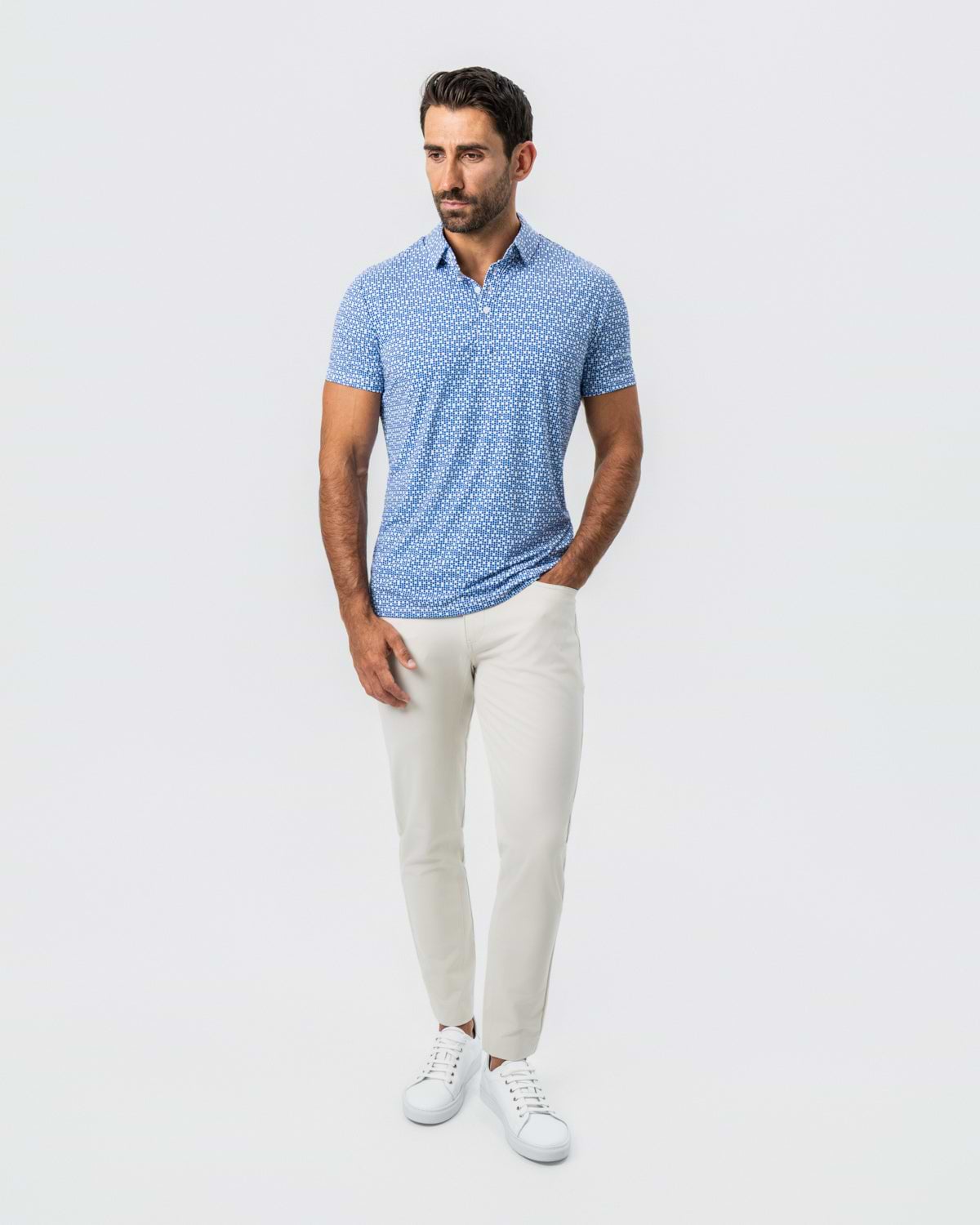 "The Beckham" Geo Royal Blue & White Double Circle