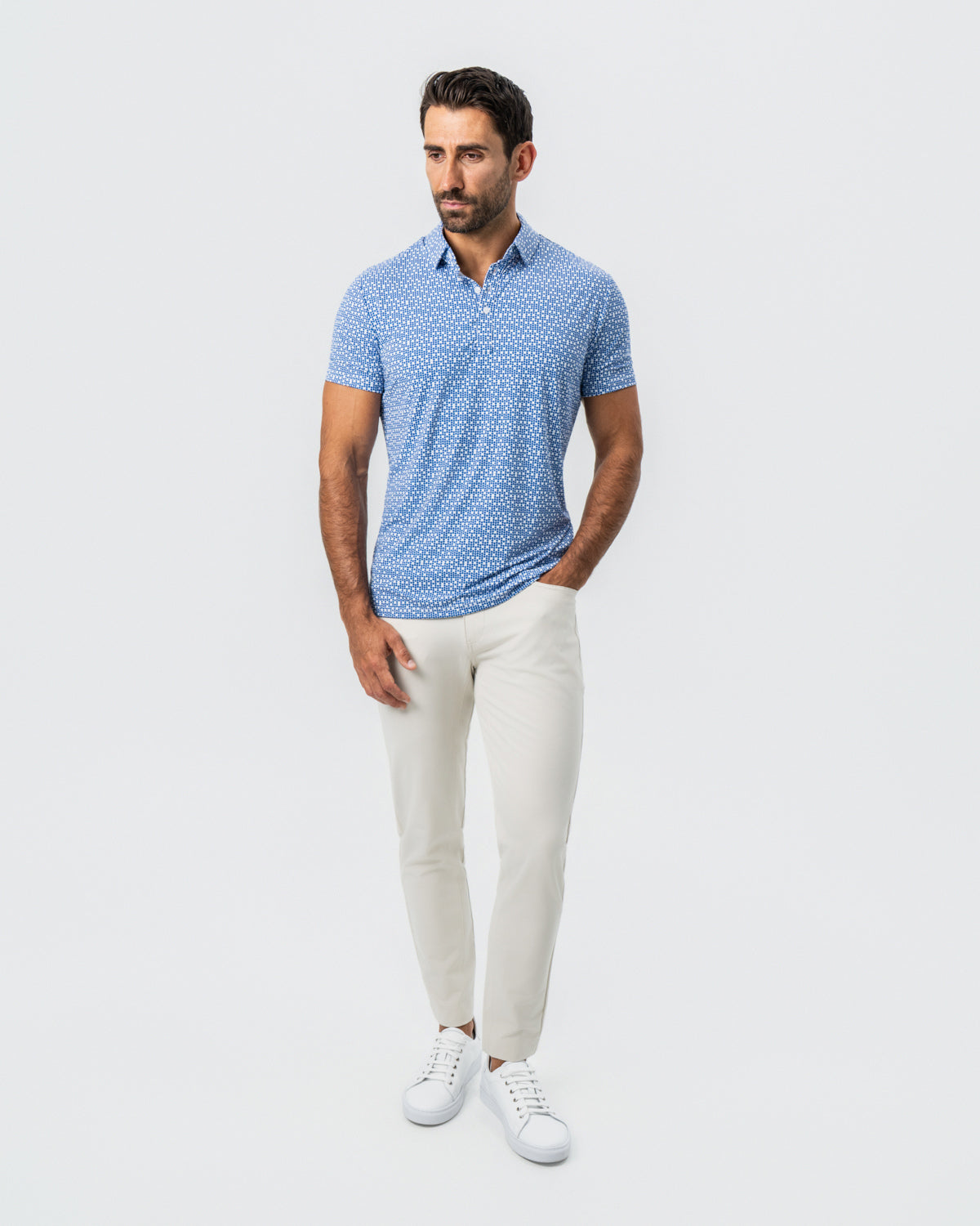 "The Beckham" Geo Royal Blue & White Double Circle