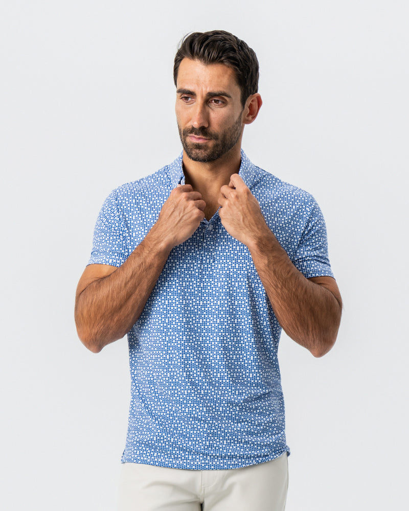 "The Beckham" Geo Royal Blue & White Double Circle