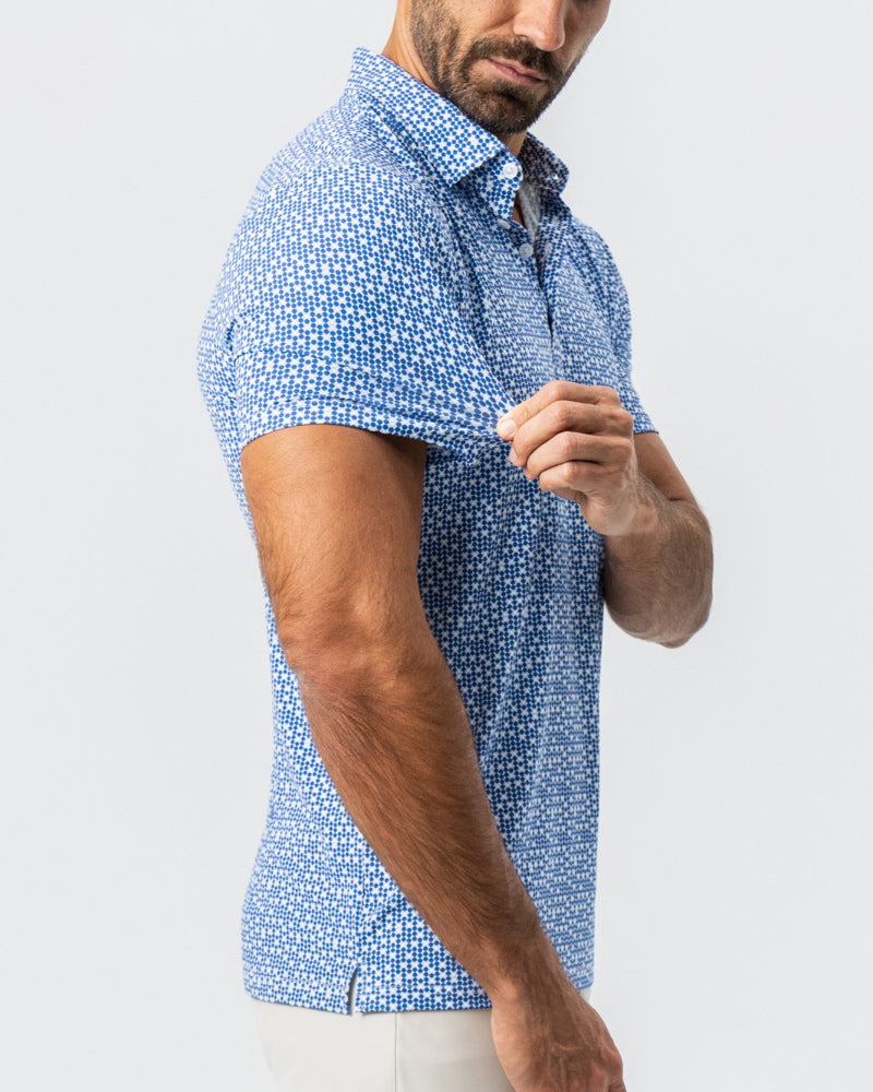 "The Beckham" Geo Royal Blue & White Double Circle