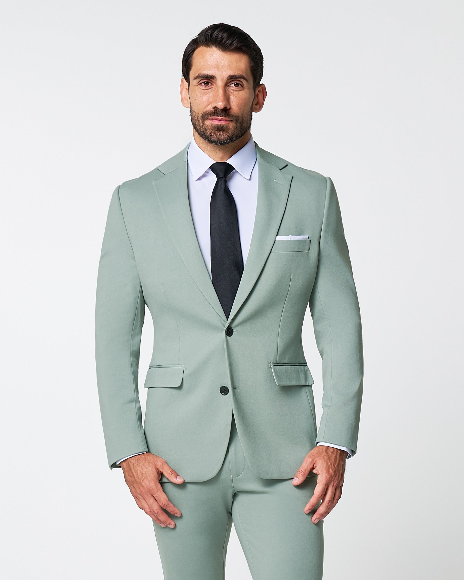 Athletic Fit Stretch Blazer - Solid Dusty Sage