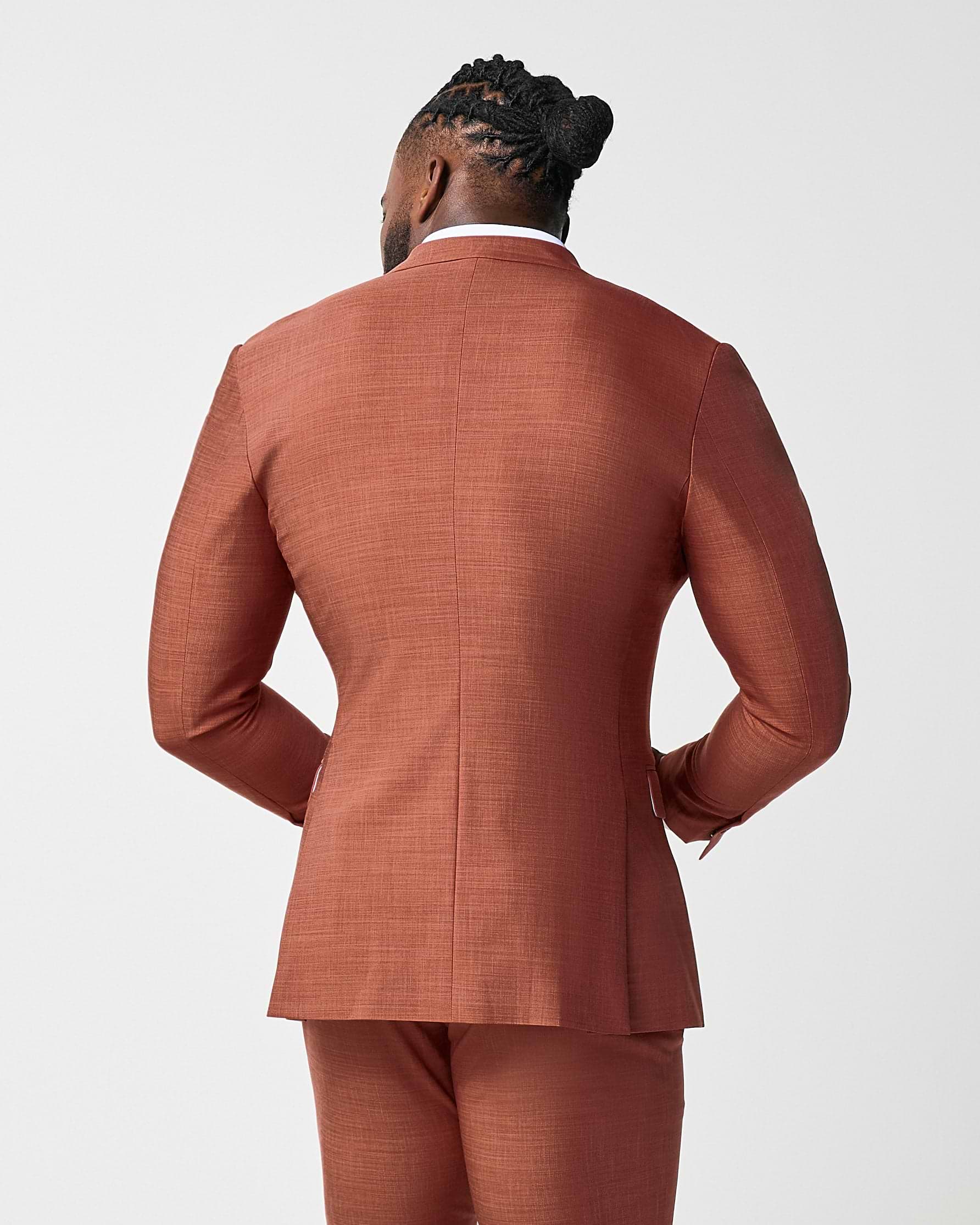 Athletic Fit Stretch Blazer - Heathered Burnt Orange