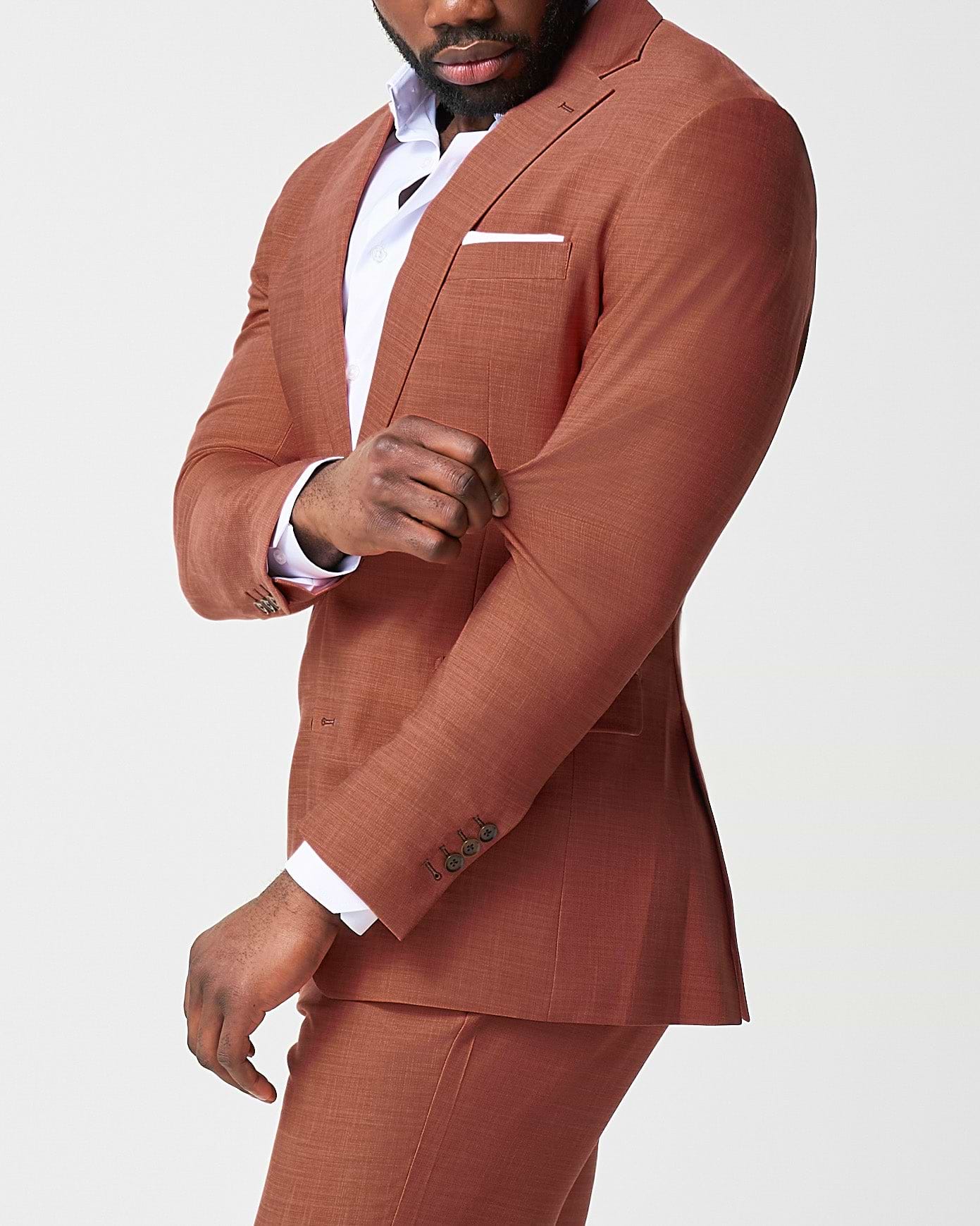 Athletic Fit Stretch Blazer - Heathered Burnt Orange