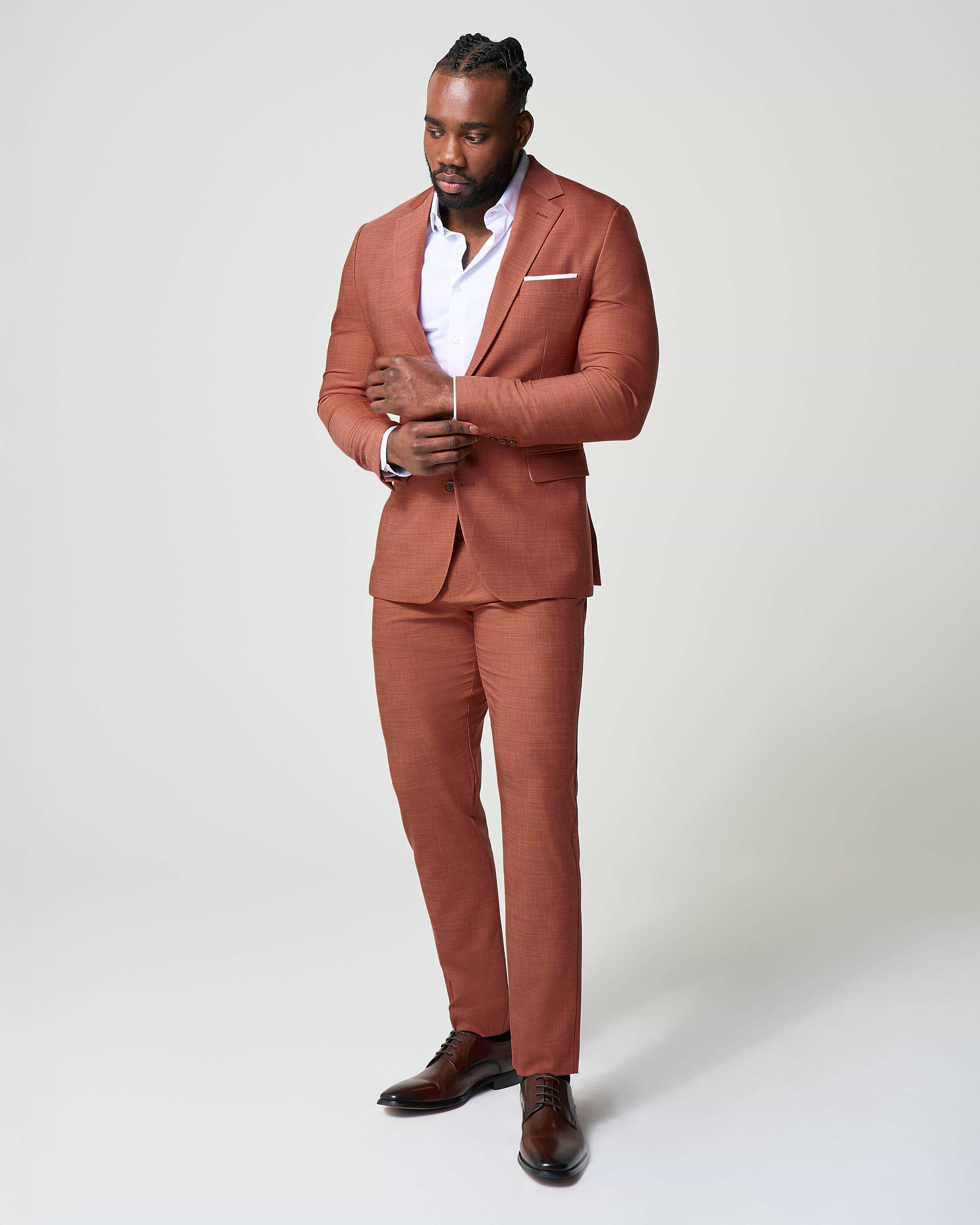Athletic Fit Stretch Blazer - Heathered Burnt Orange