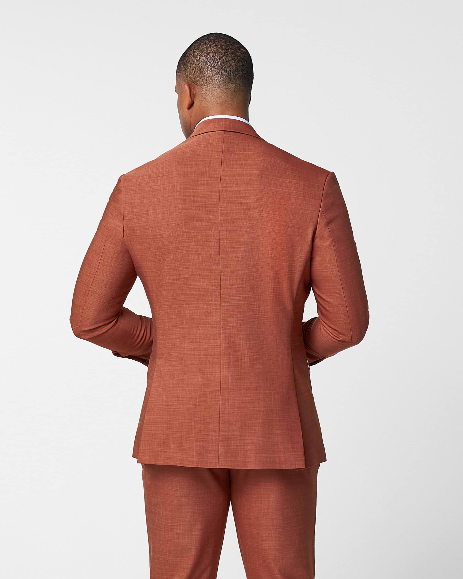 Athletic Fit Stretch Blazer - Heathered Burnt Orange