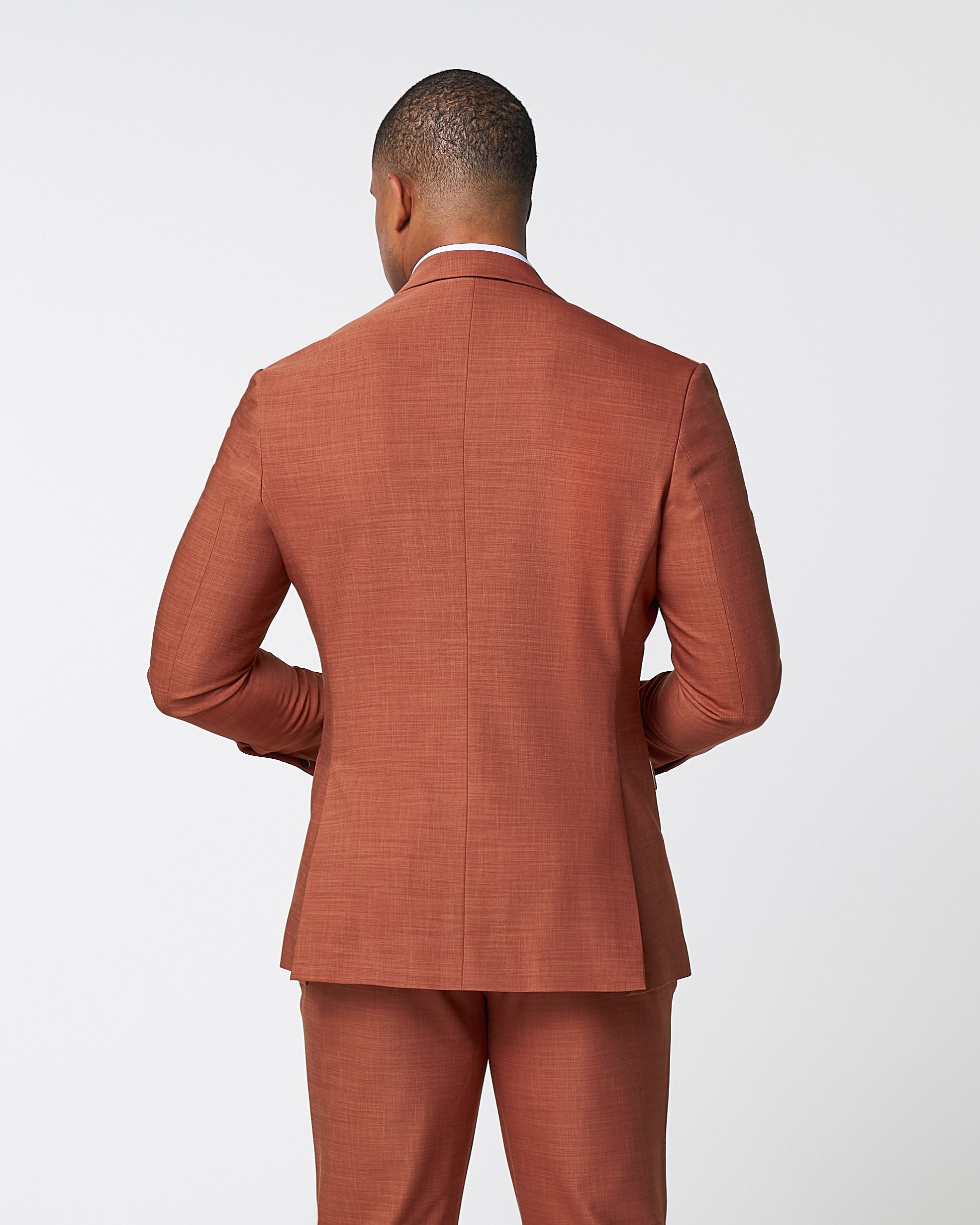 Athletic Fit Stretch Blazer - Heathered Burnt Orange