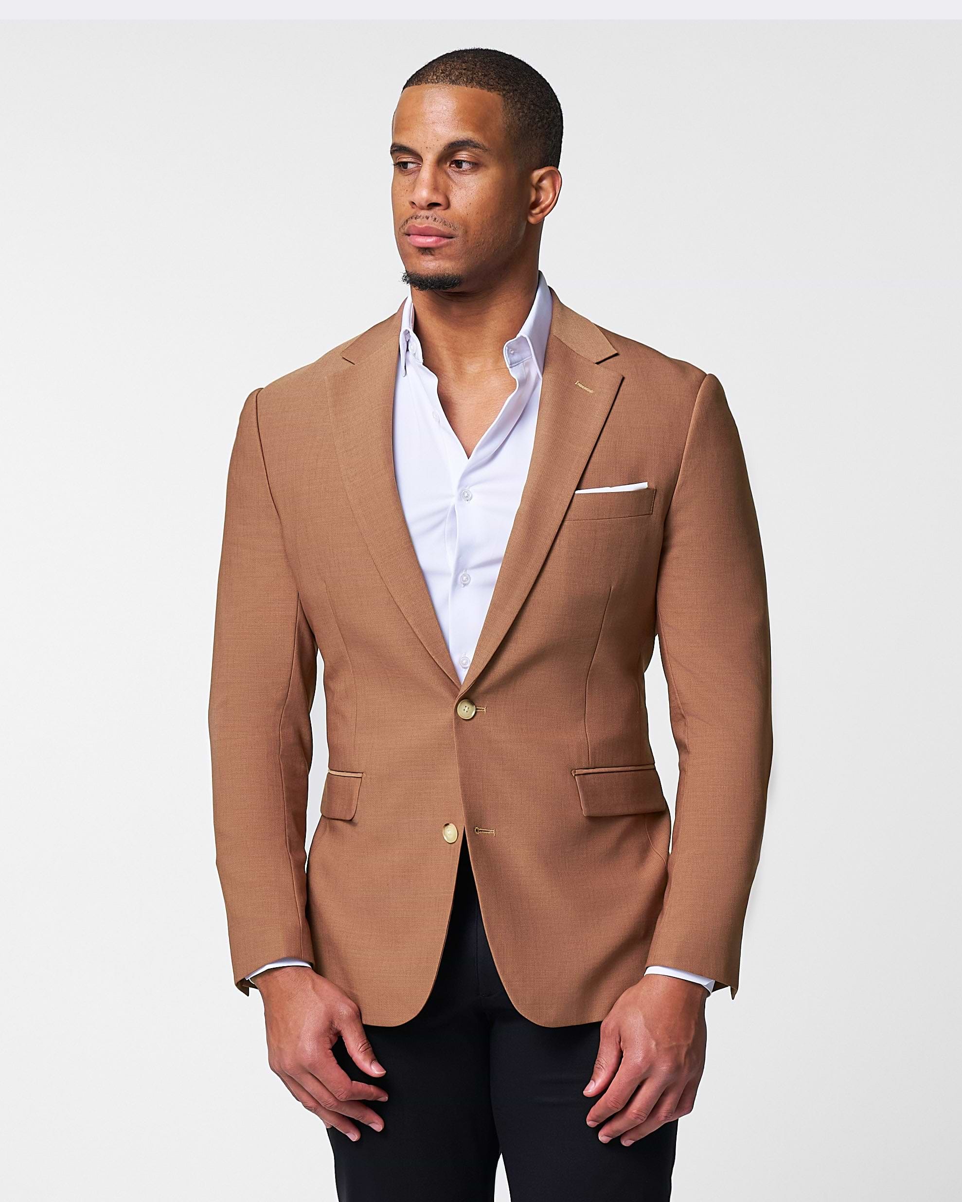 Athletic Fit Stretch Blazer - Heathered Copper