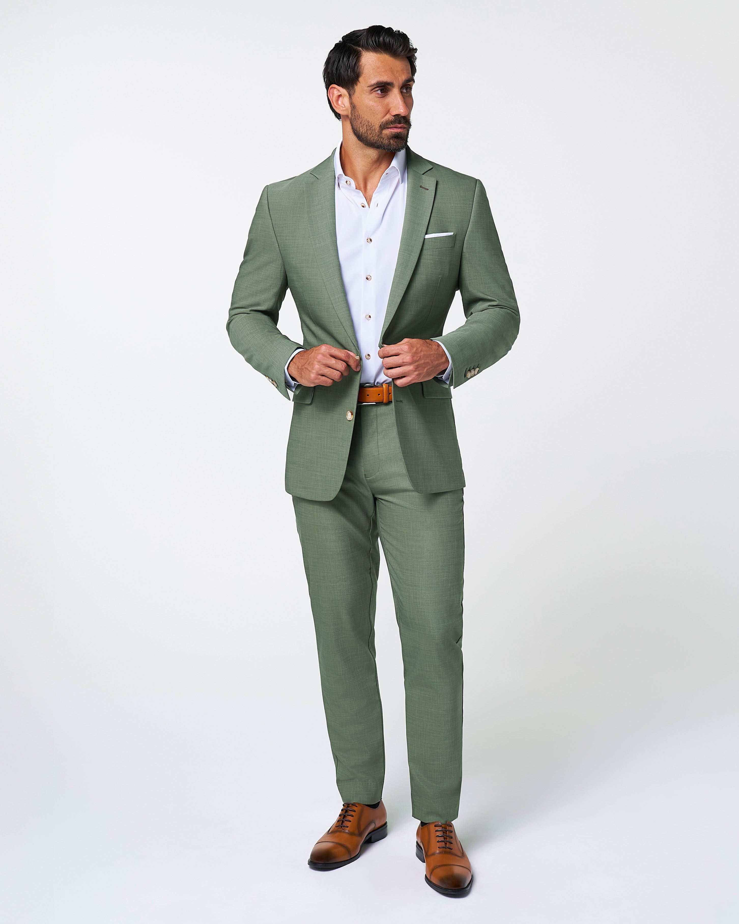 Athletic Fit Stretch Blazer - Heathered Forest Green