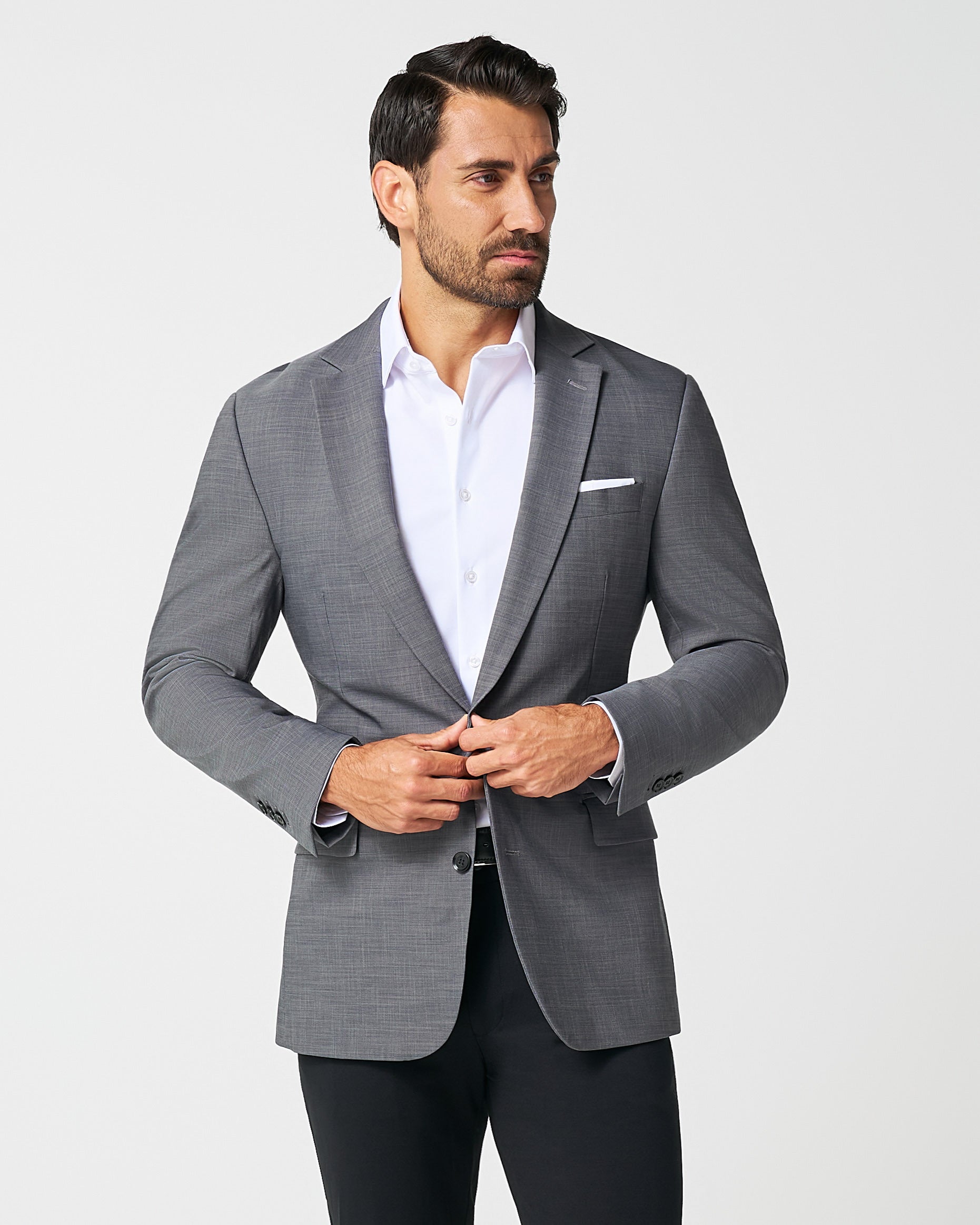 Athletic Fit Stretch Blazer - Heathered Grey