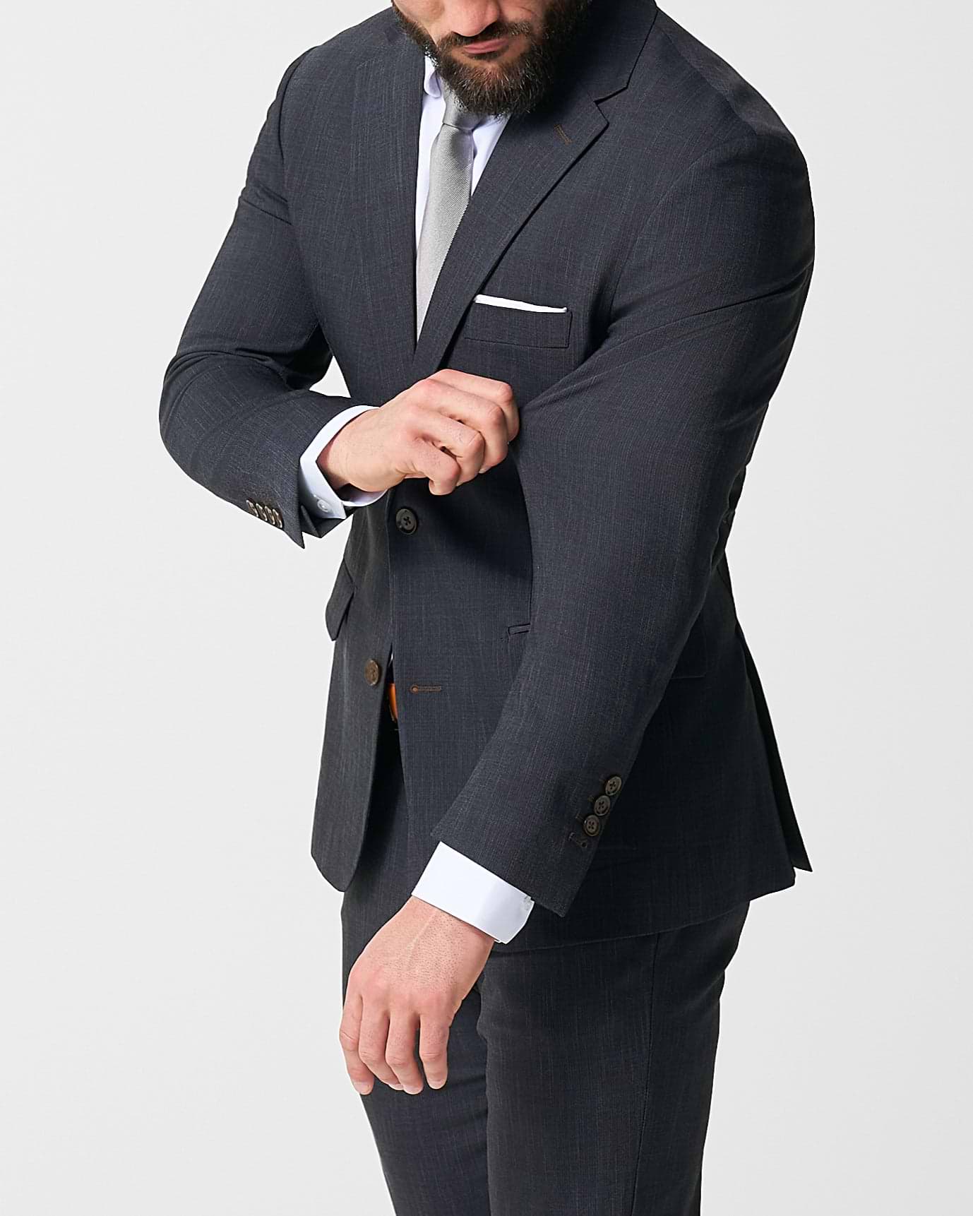 Athletic Fit Stretch Blazer - Heathered Midnight Navy