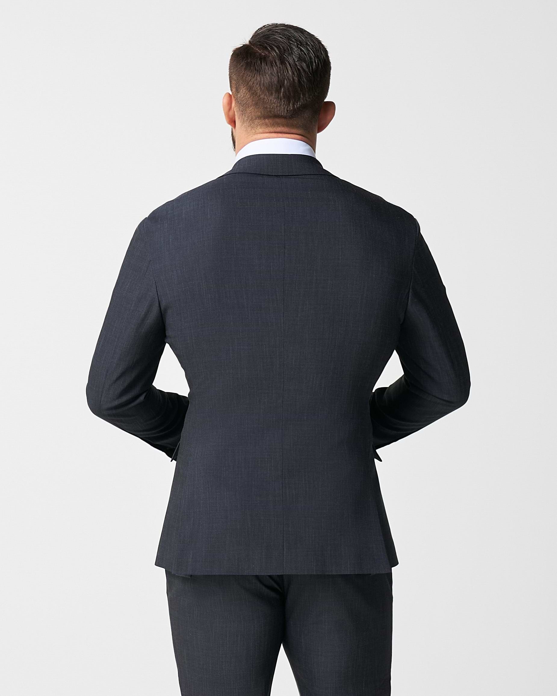 Athletic Fit Stretch Blazer - Heathered Midnight Navy