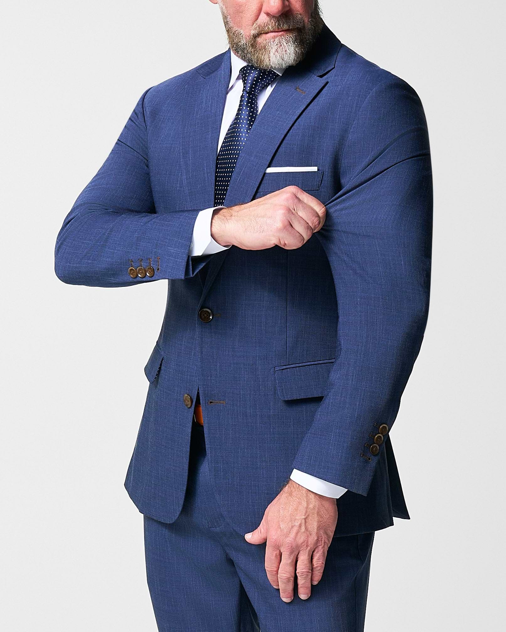 Athletic Fit Stretch Blazer - Heathered Navy