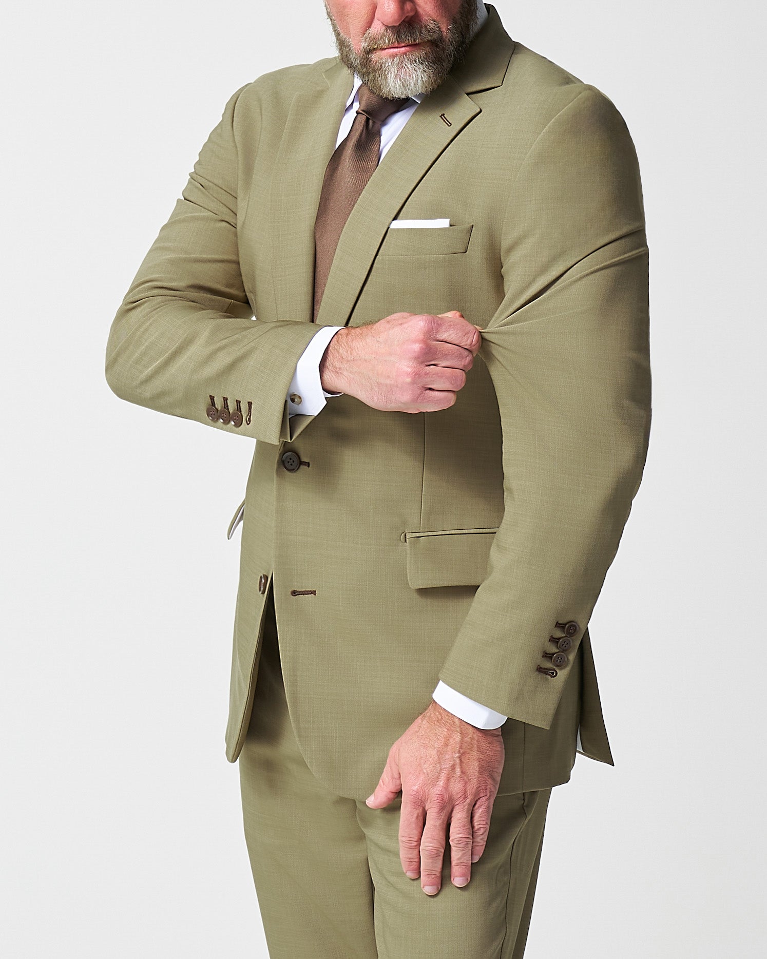 Athletic Fit Stretch Blazer - Heathered Olive