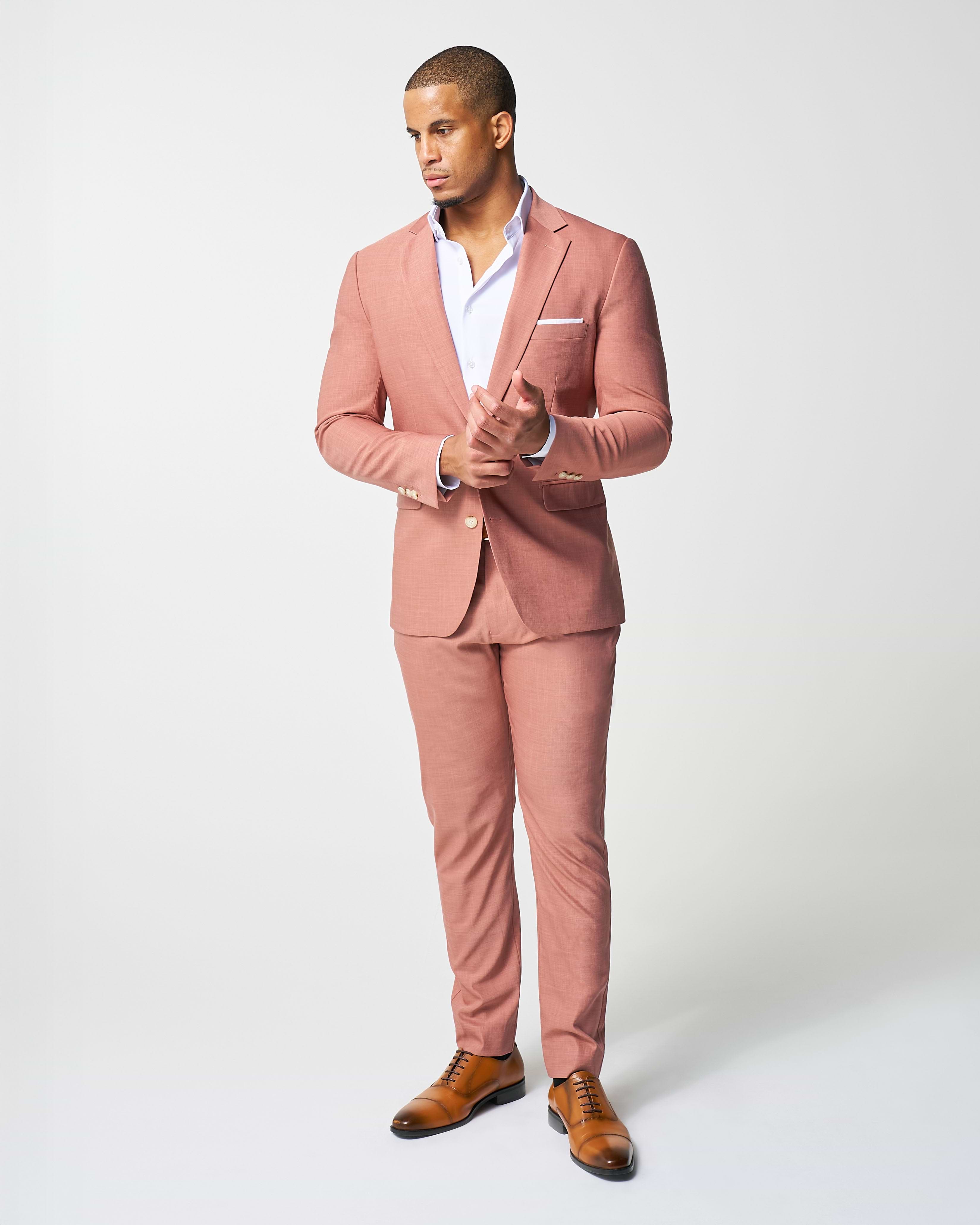 Athletic Fit Stretch Blazer - Heathered Salmon