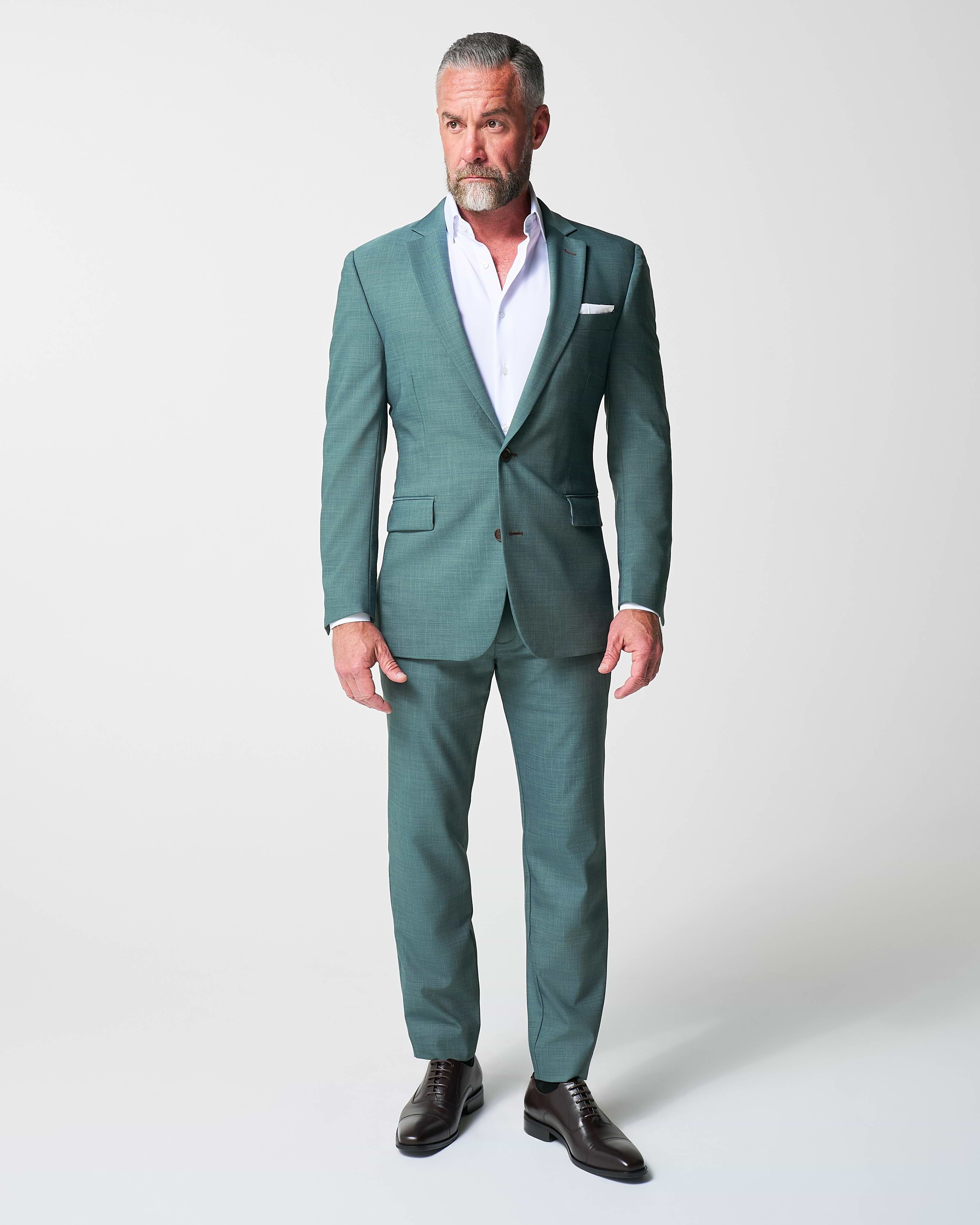 Athletic Fit Stretch Blazer - Heathered Sea Green