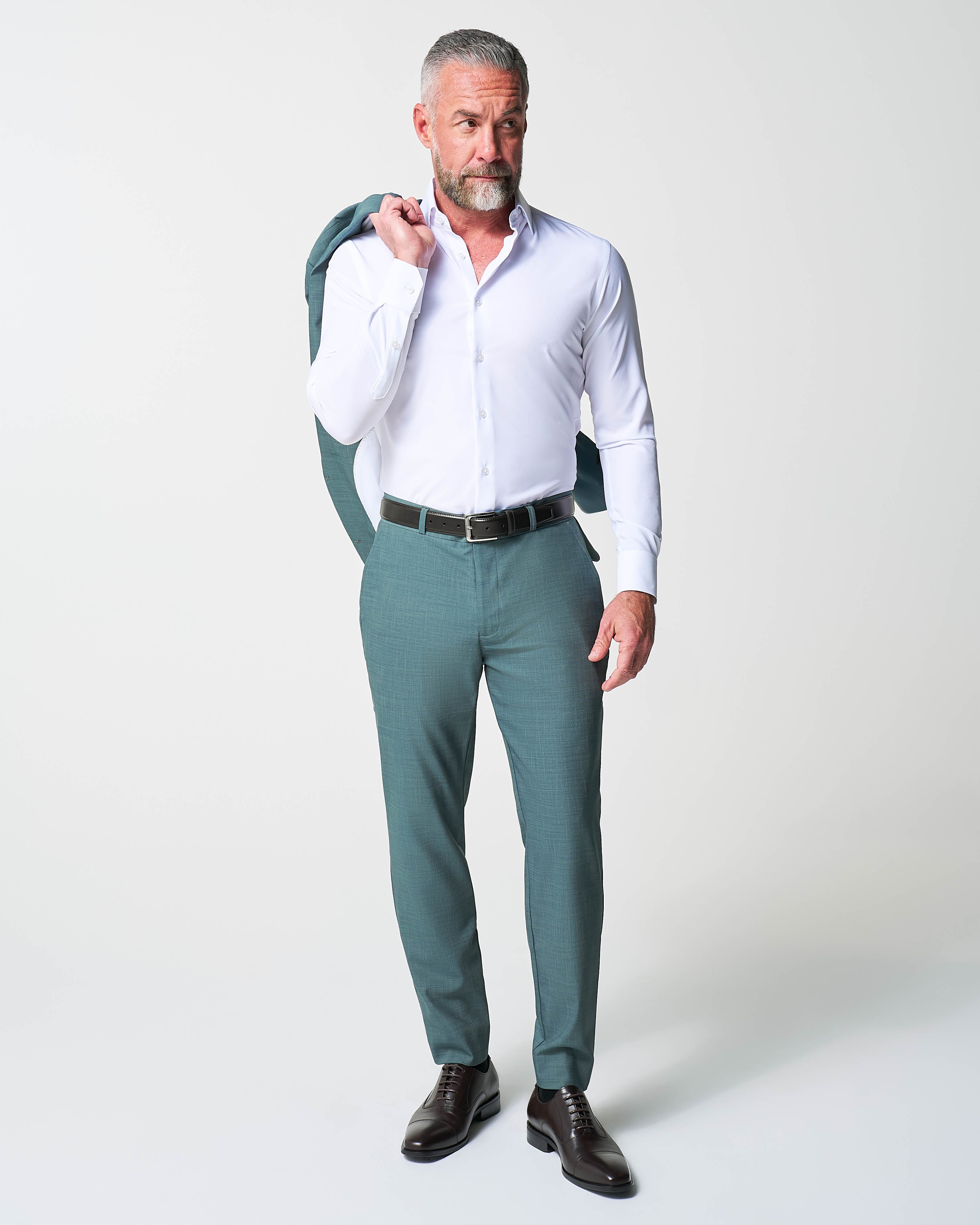 Athletic Fit Stretch Blazer - Heathered Sea Green