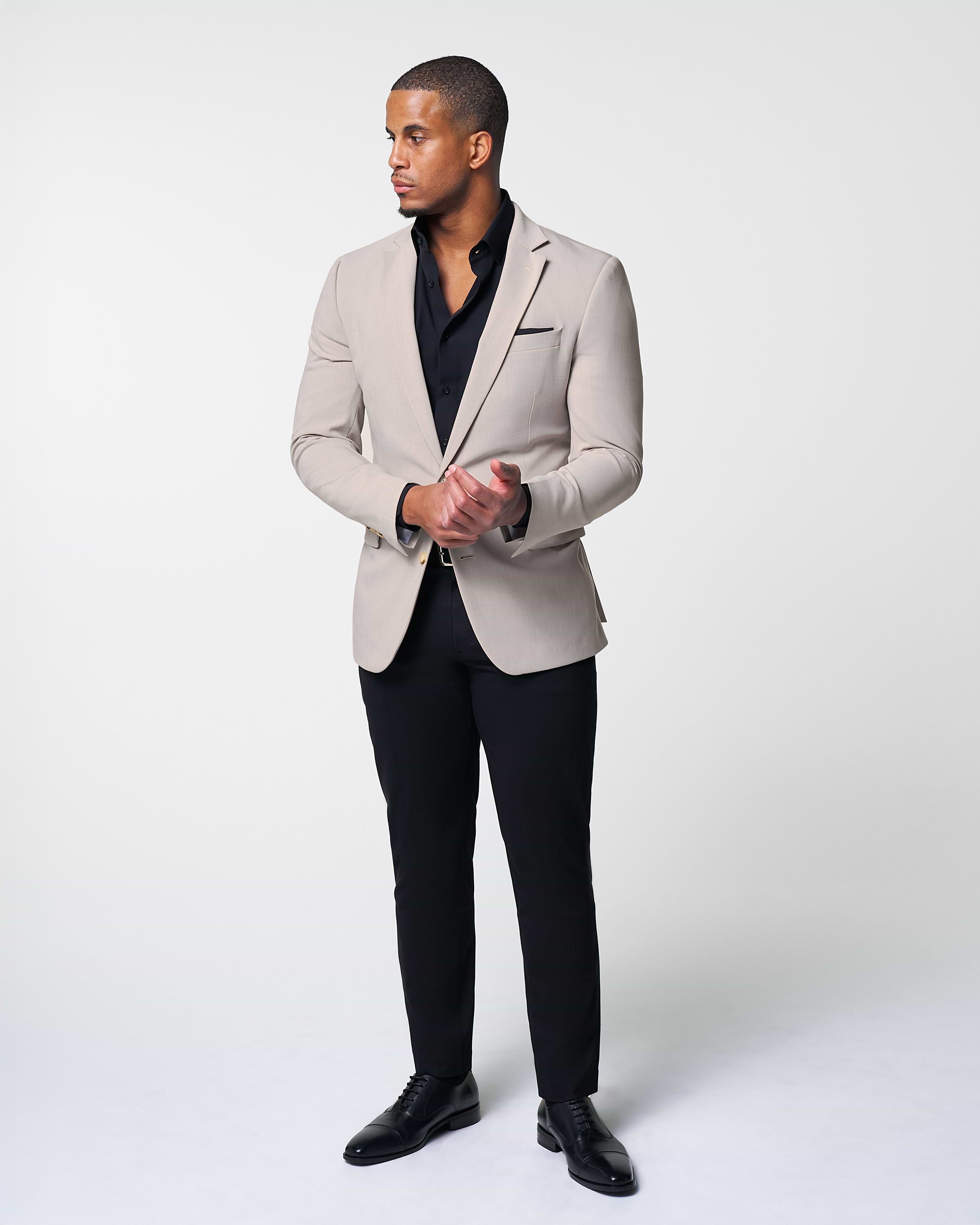 Athletic Fit Stretch Blazer - Heathered Stone