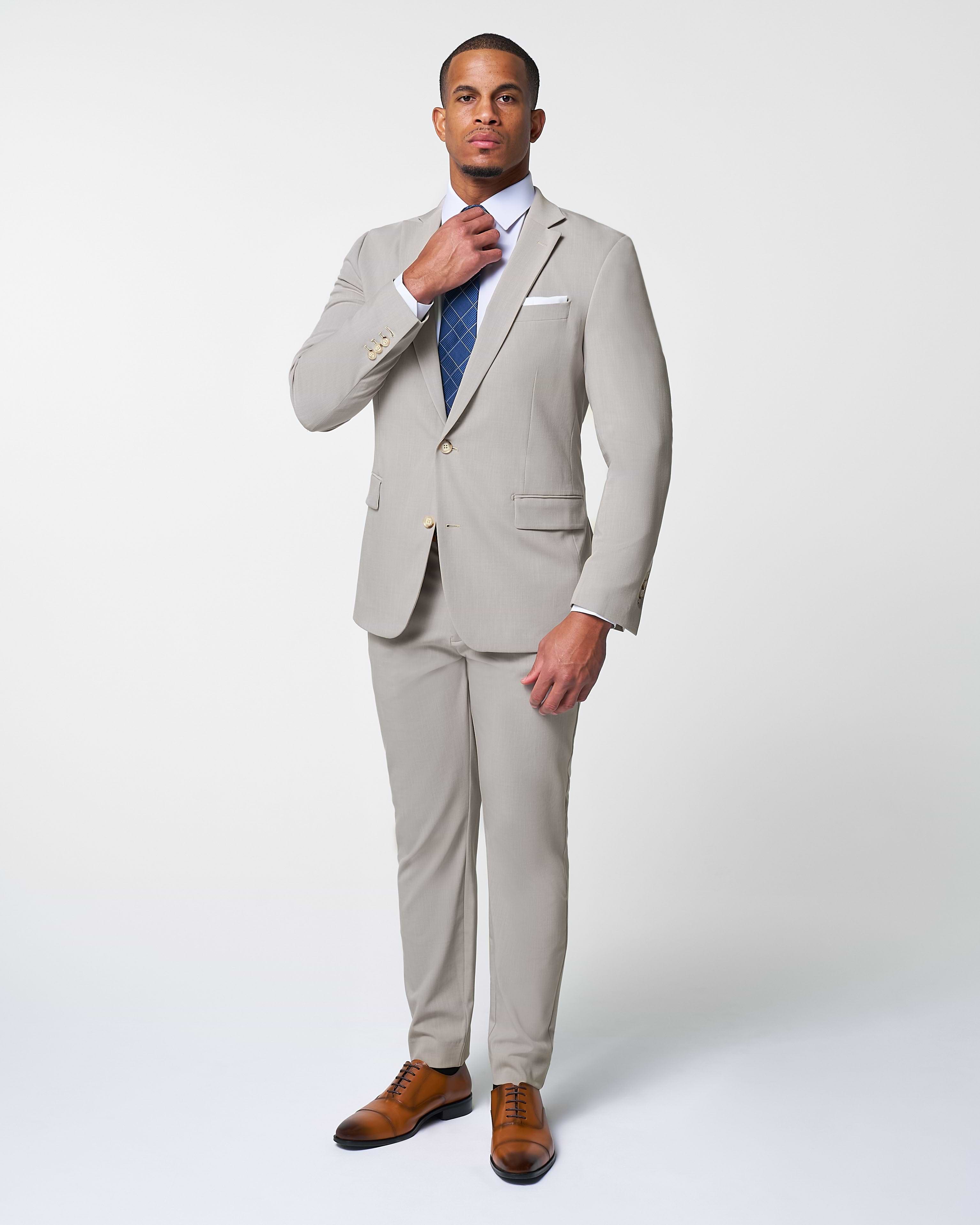 Athletic Fit Stretch Blazer - Heathered Stone