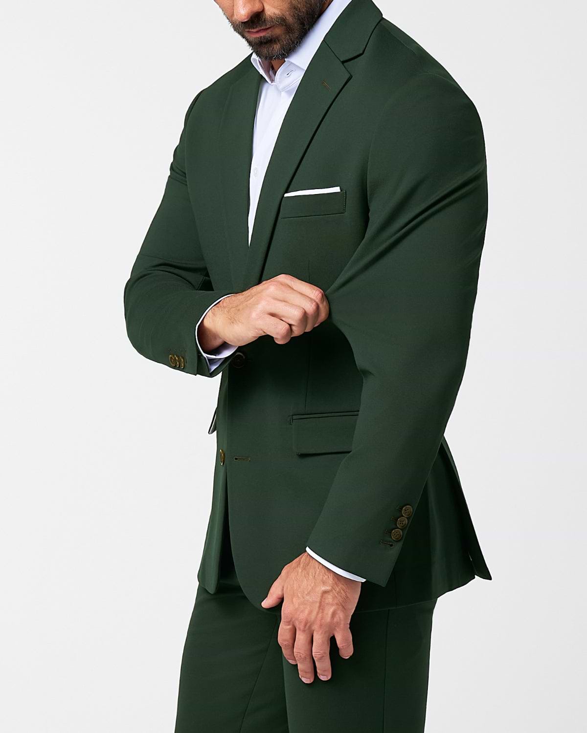 Athletic Fit Stretch Blazer - Solid Hunter Green