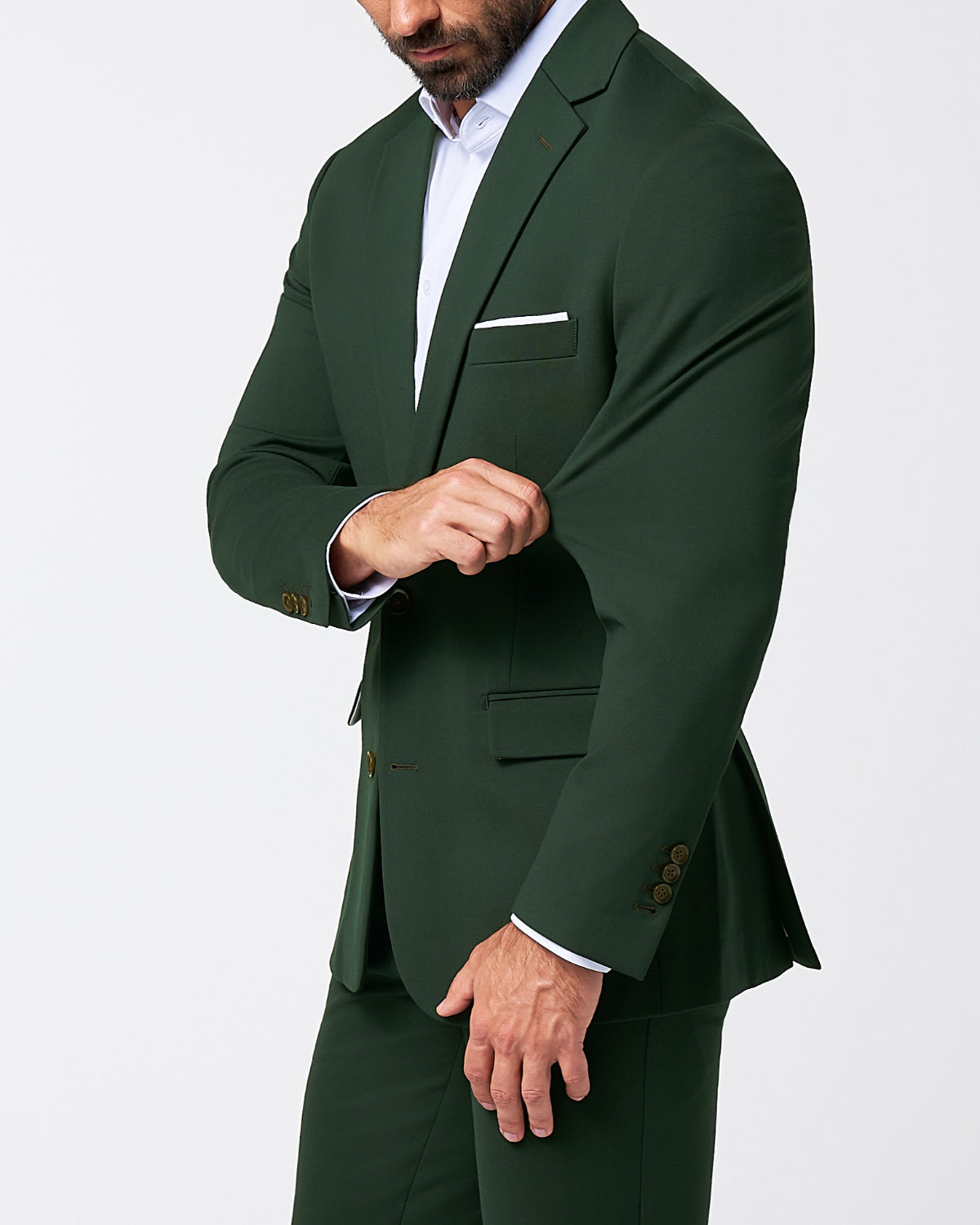 Athletic Fit Stretch Blazer - Solid Hunter Green
