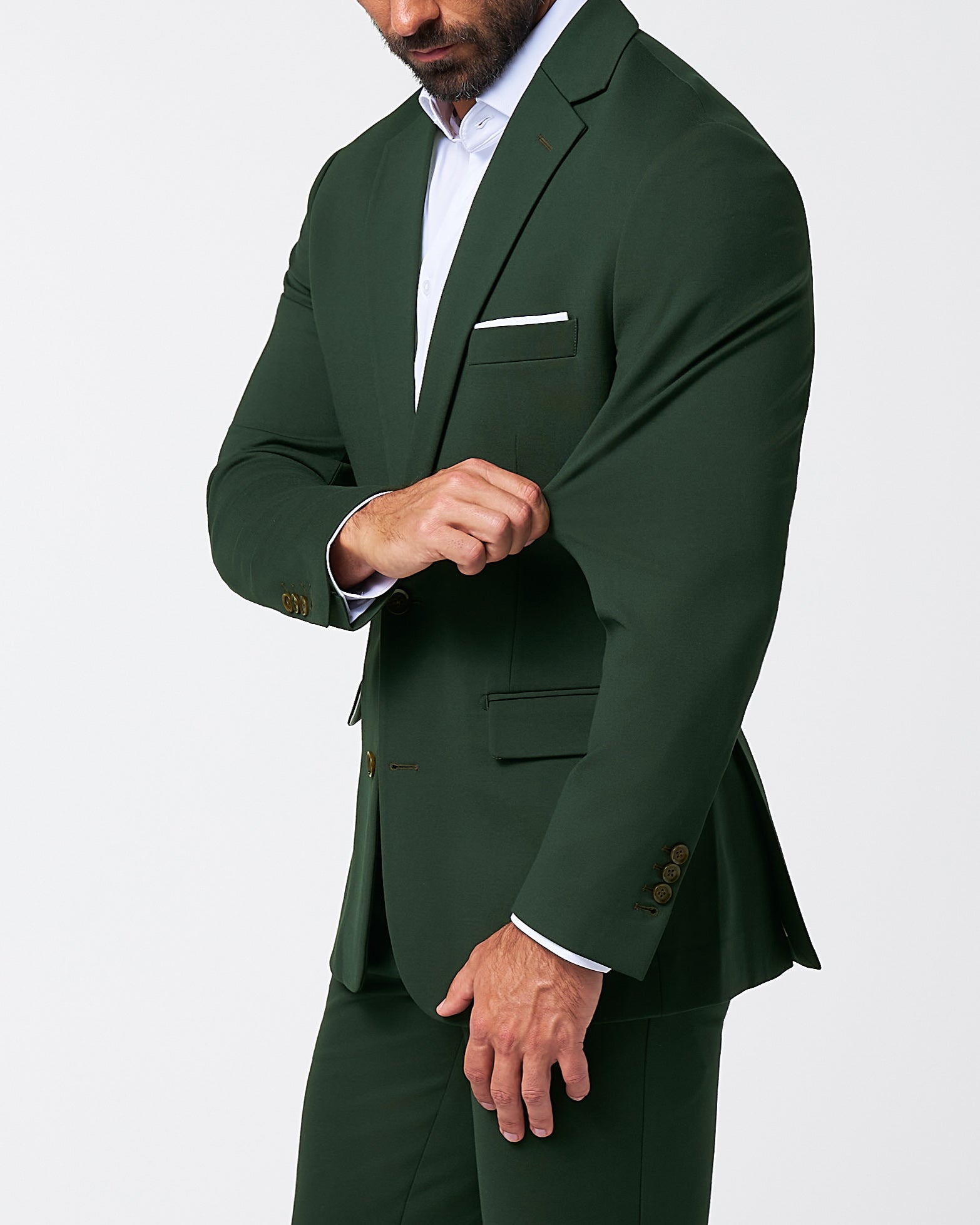 Athletic Fit Stretch Blazer - Solid Hunter Green
