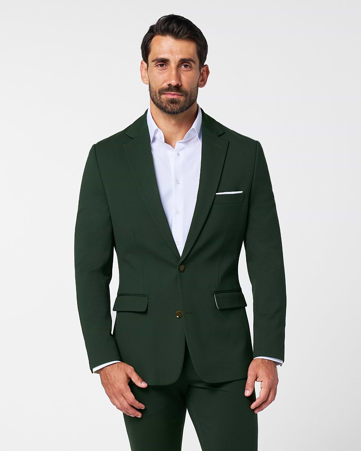 Athletic Fit Stretch Blazer - Solid Hunter Green