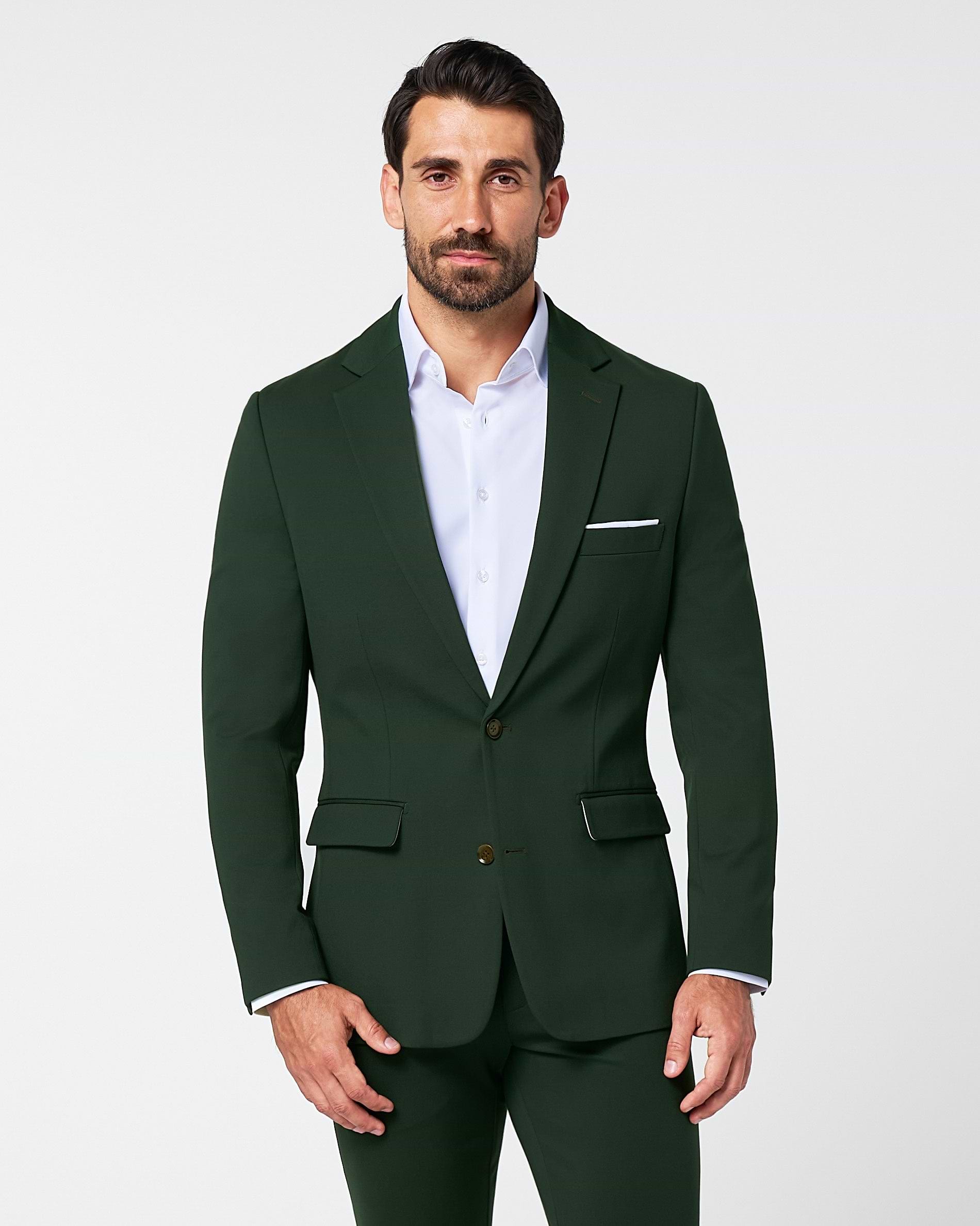 Athletic Fit Stretch Blazer - Solid Hunter Green