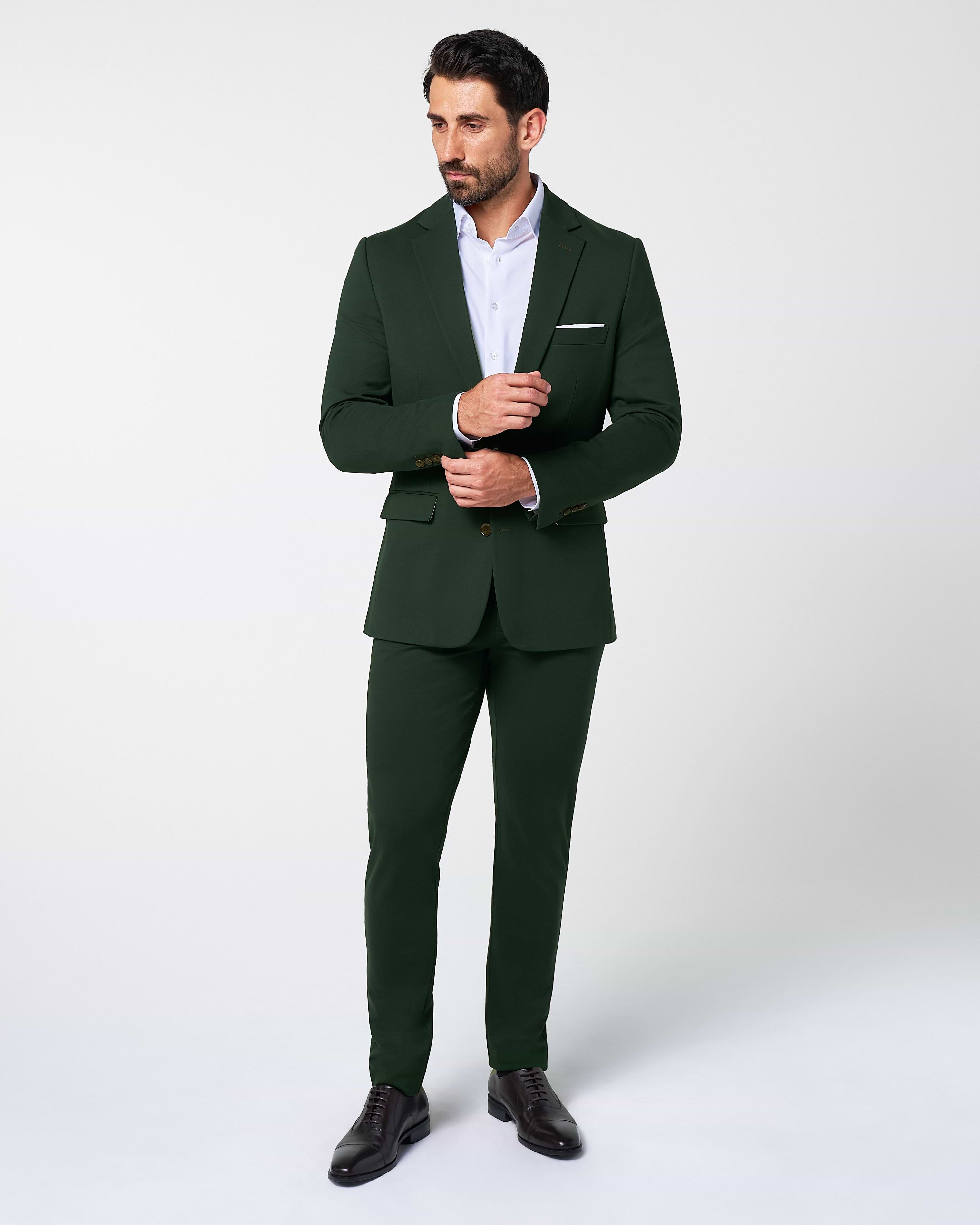 Athletic Fit Stretch Blazer - Solid Hunter Green