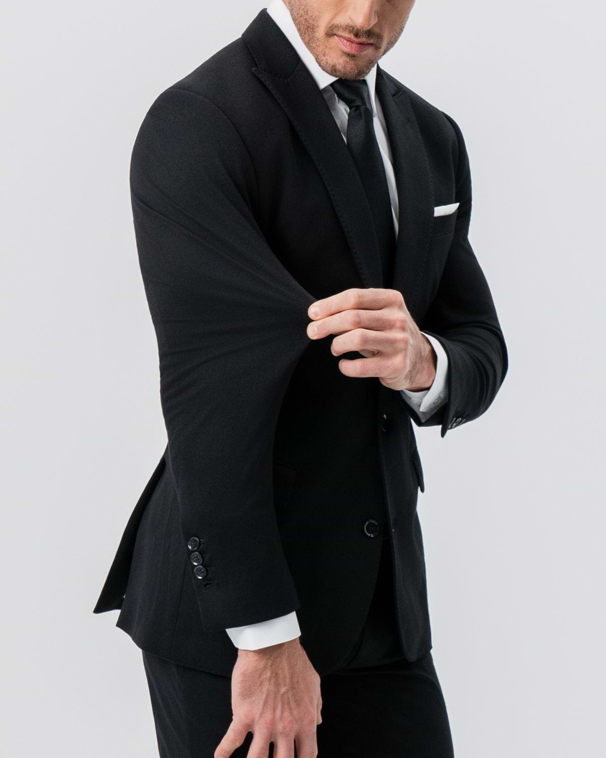 Athletic Fit Stretch Blazer - Black - Pick Stitch