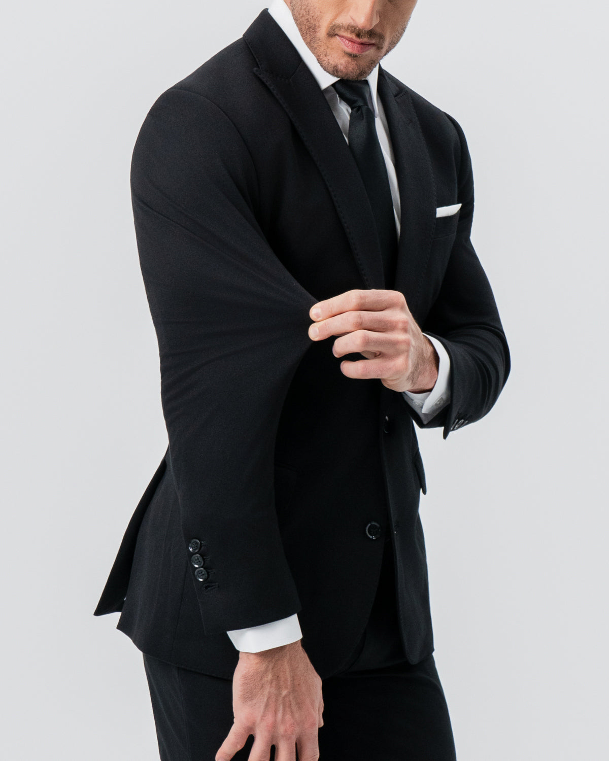 Athletic Fit Stretch Blazer - Black - Pick Stitch