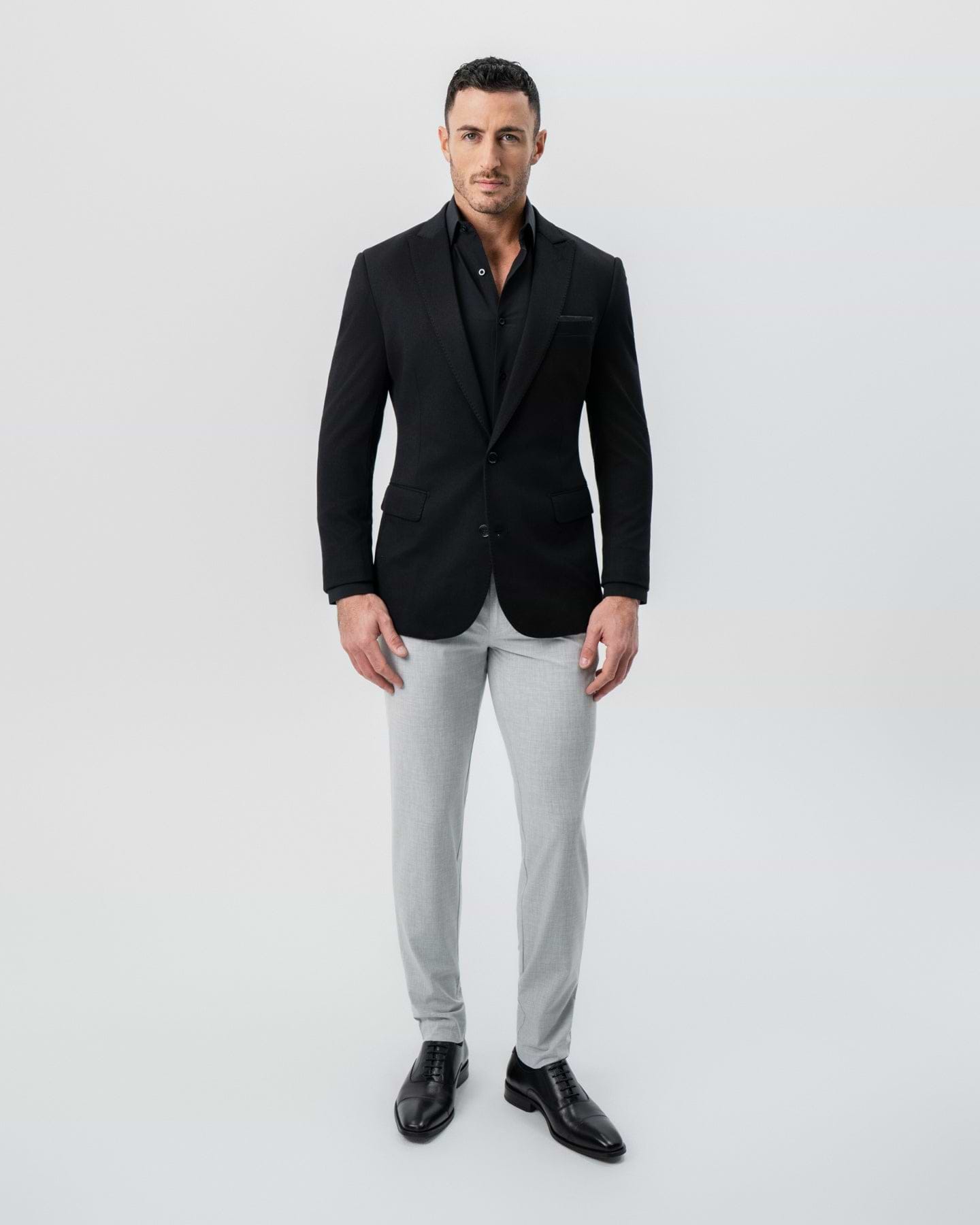 Athletic Fit Stretch Blazer - Black - Pick Stitch